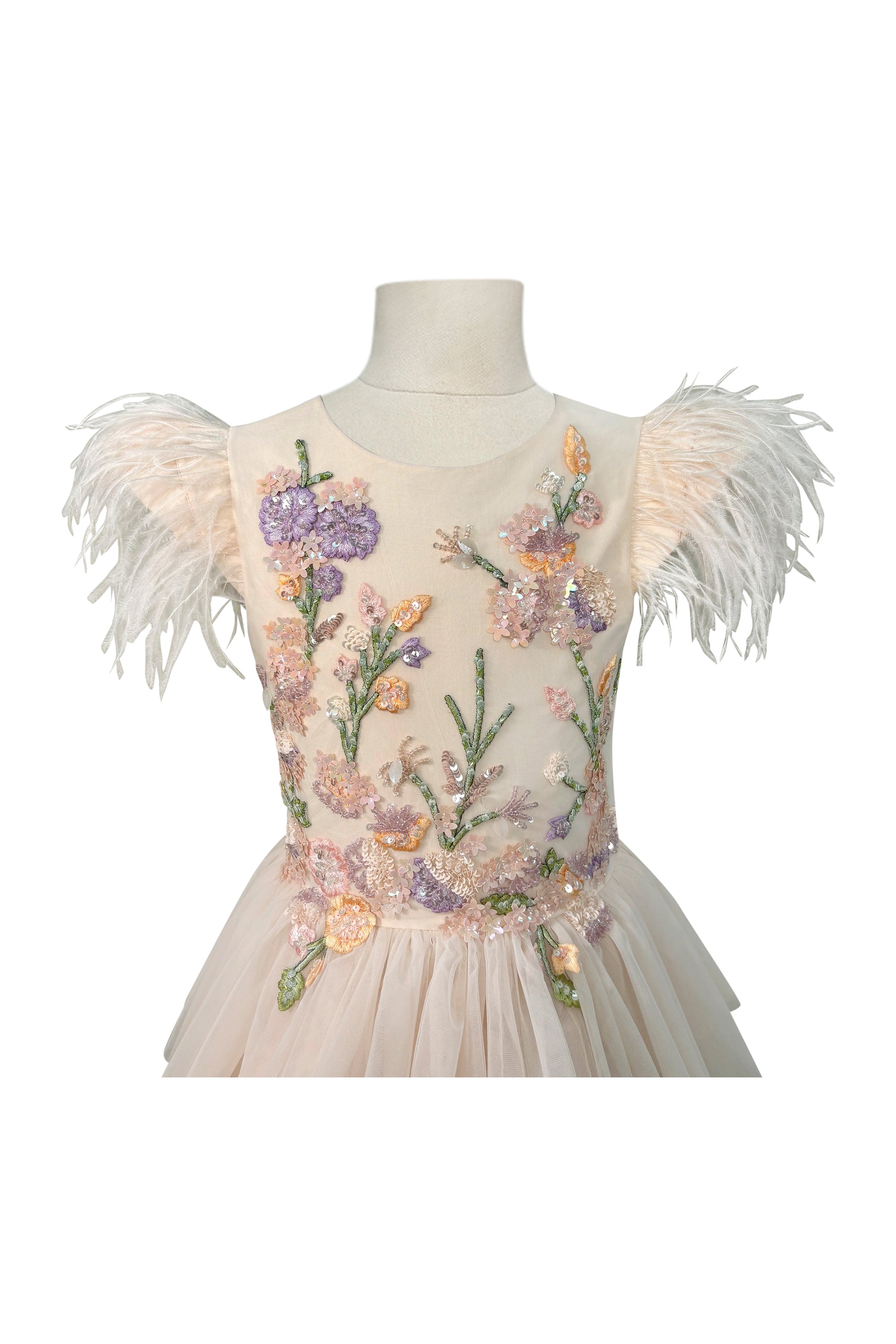 Mary Tulle Midi Dress (Coral Pink)