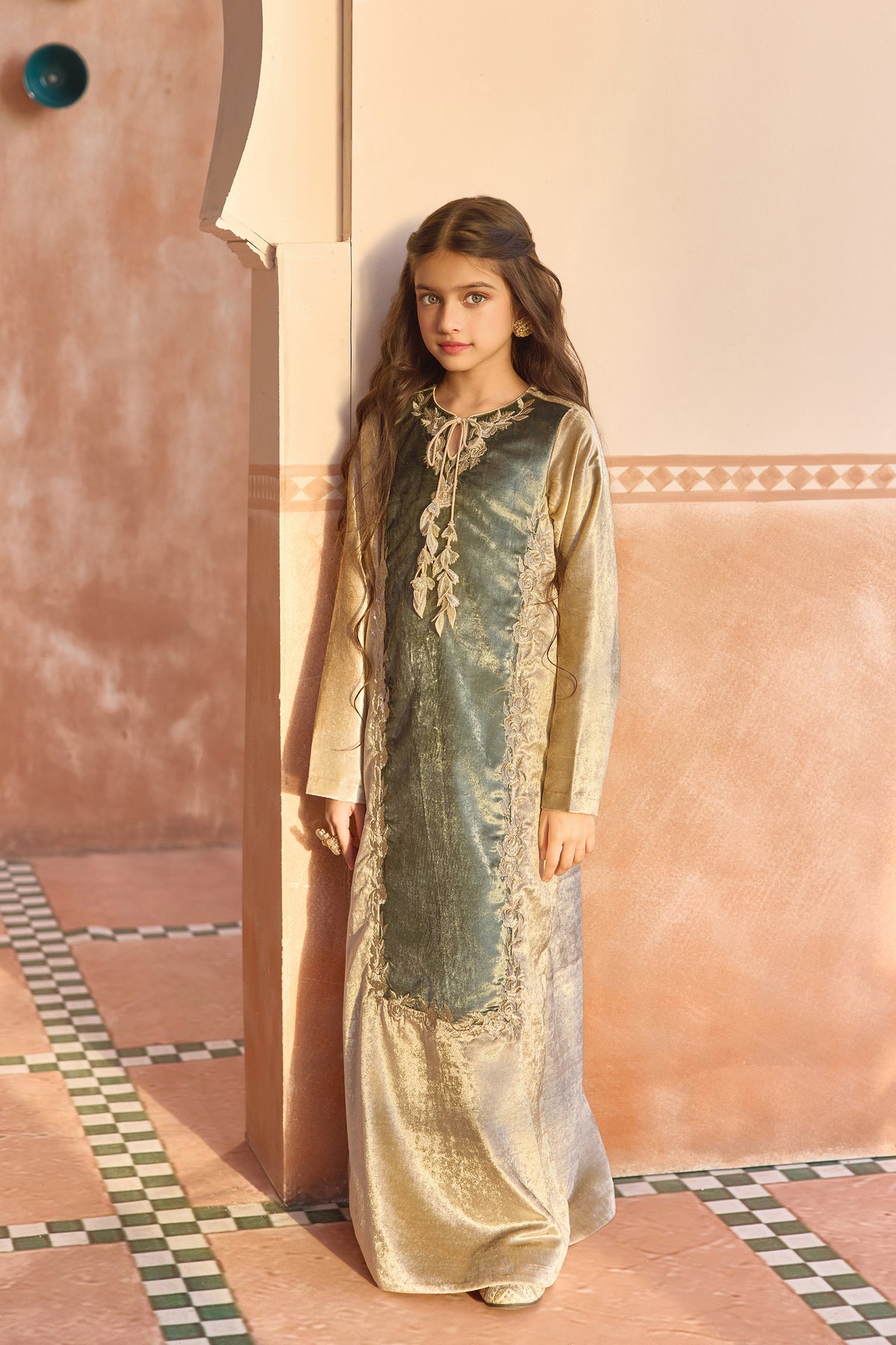 Isla Duo Velvet Jalabiya Dress
