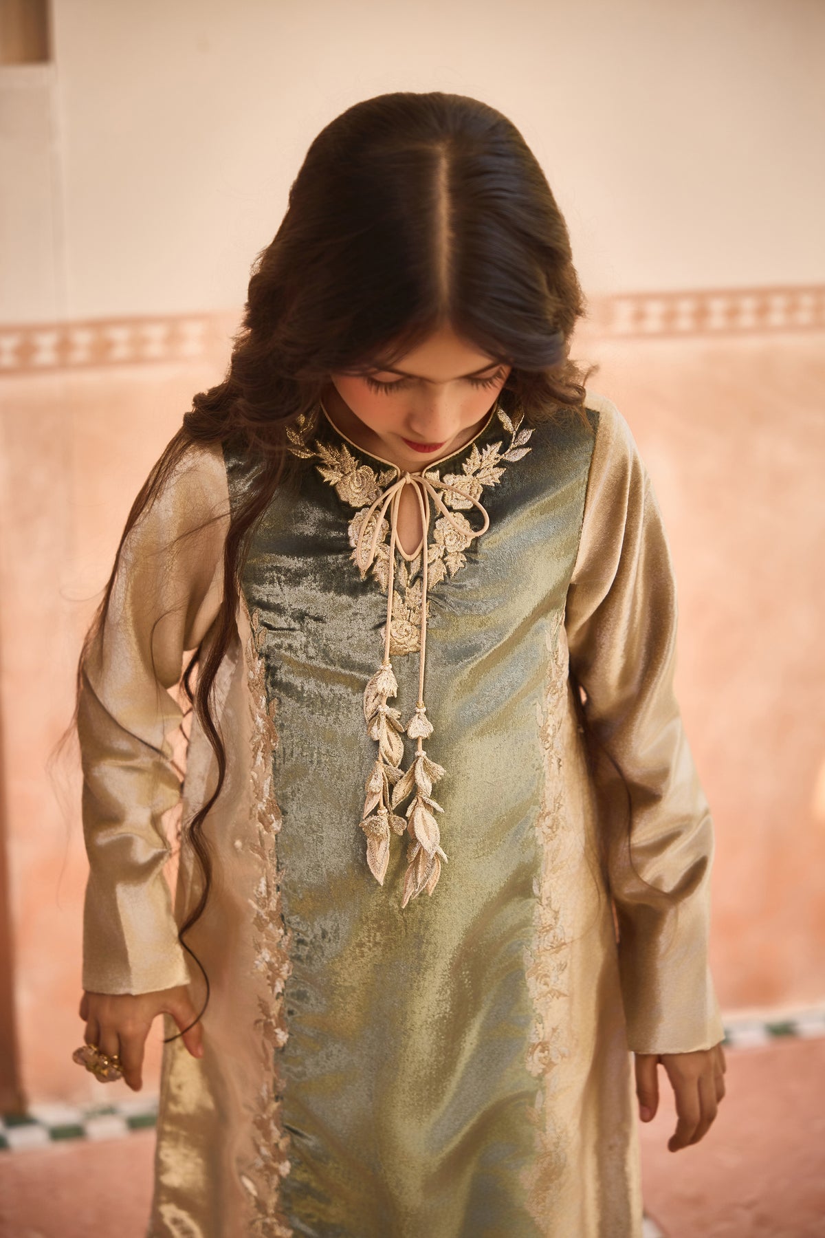 Isla Duo Velvet Jalabiya Dress