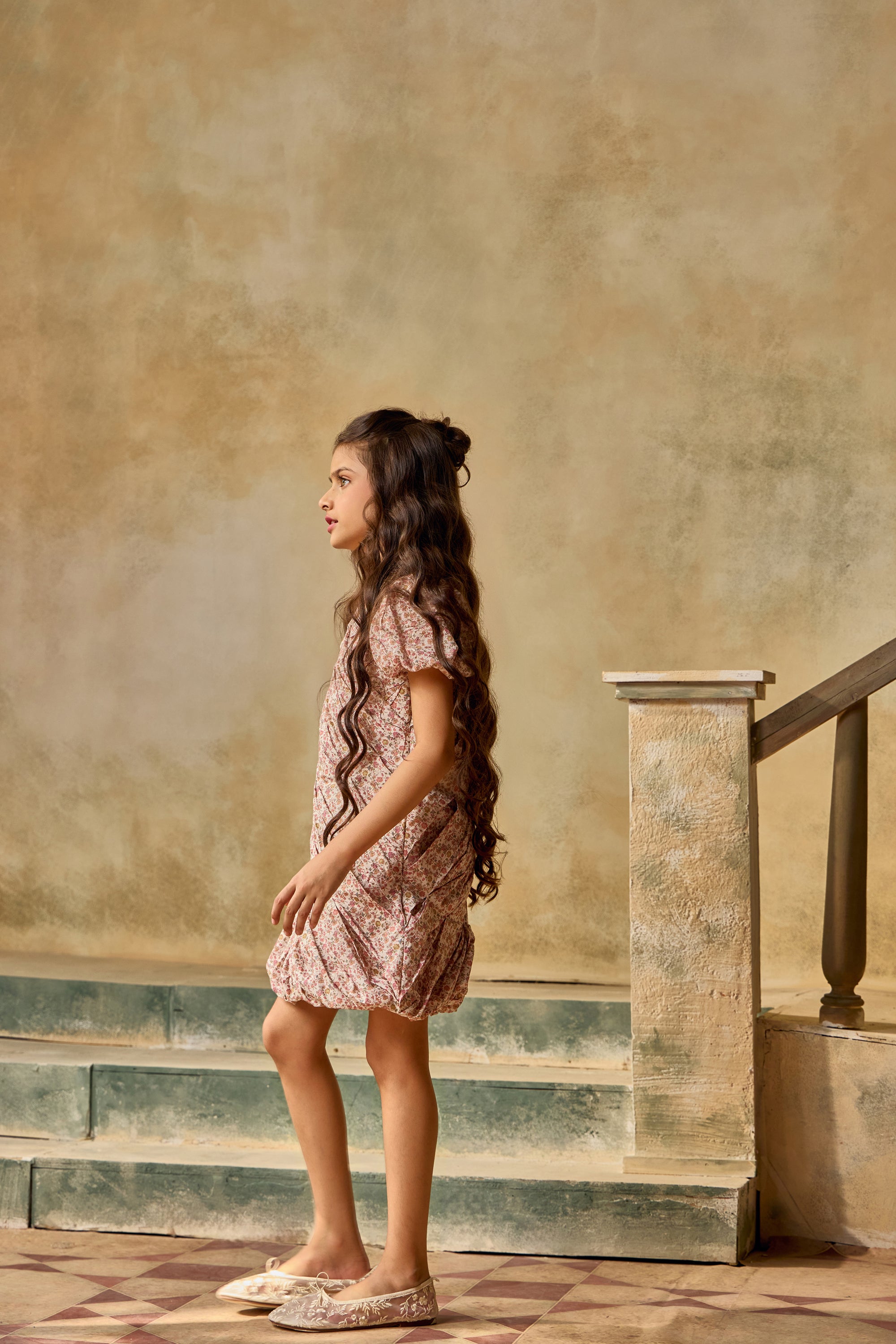 Ditsy Rose Drape Dress