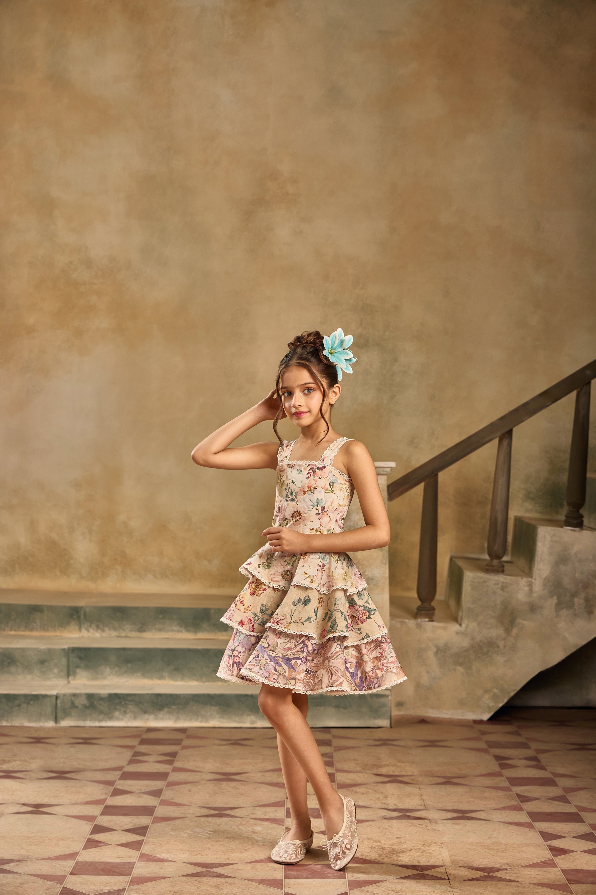 Solene Cascade Lace Dress