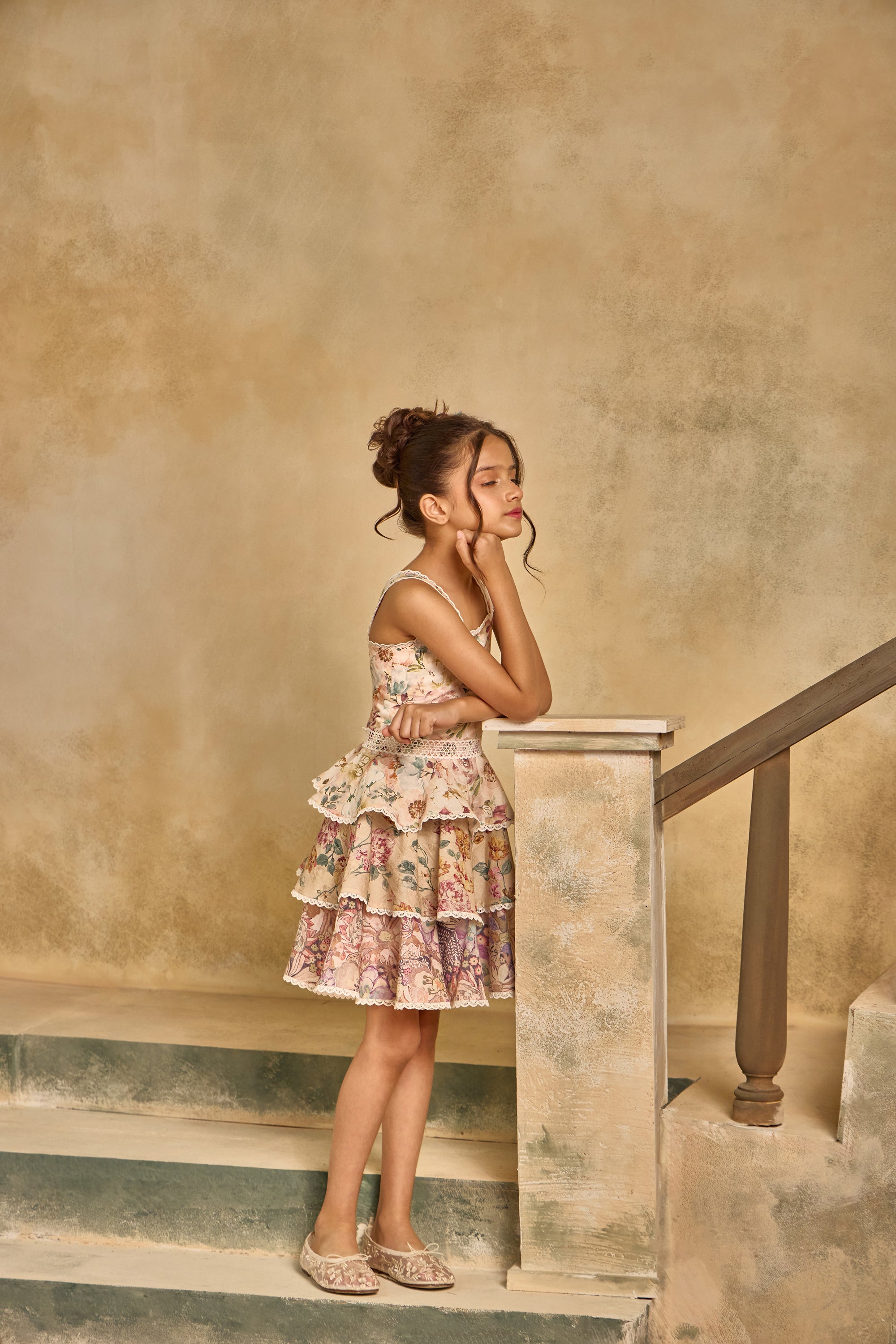 Solene Cascade Lace Dress