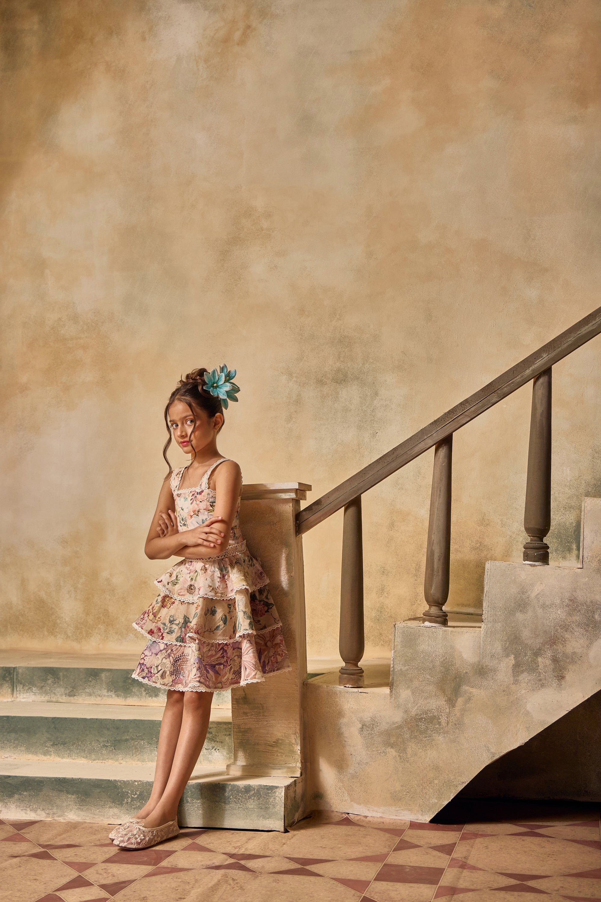 Solene Cascade Lace Dress