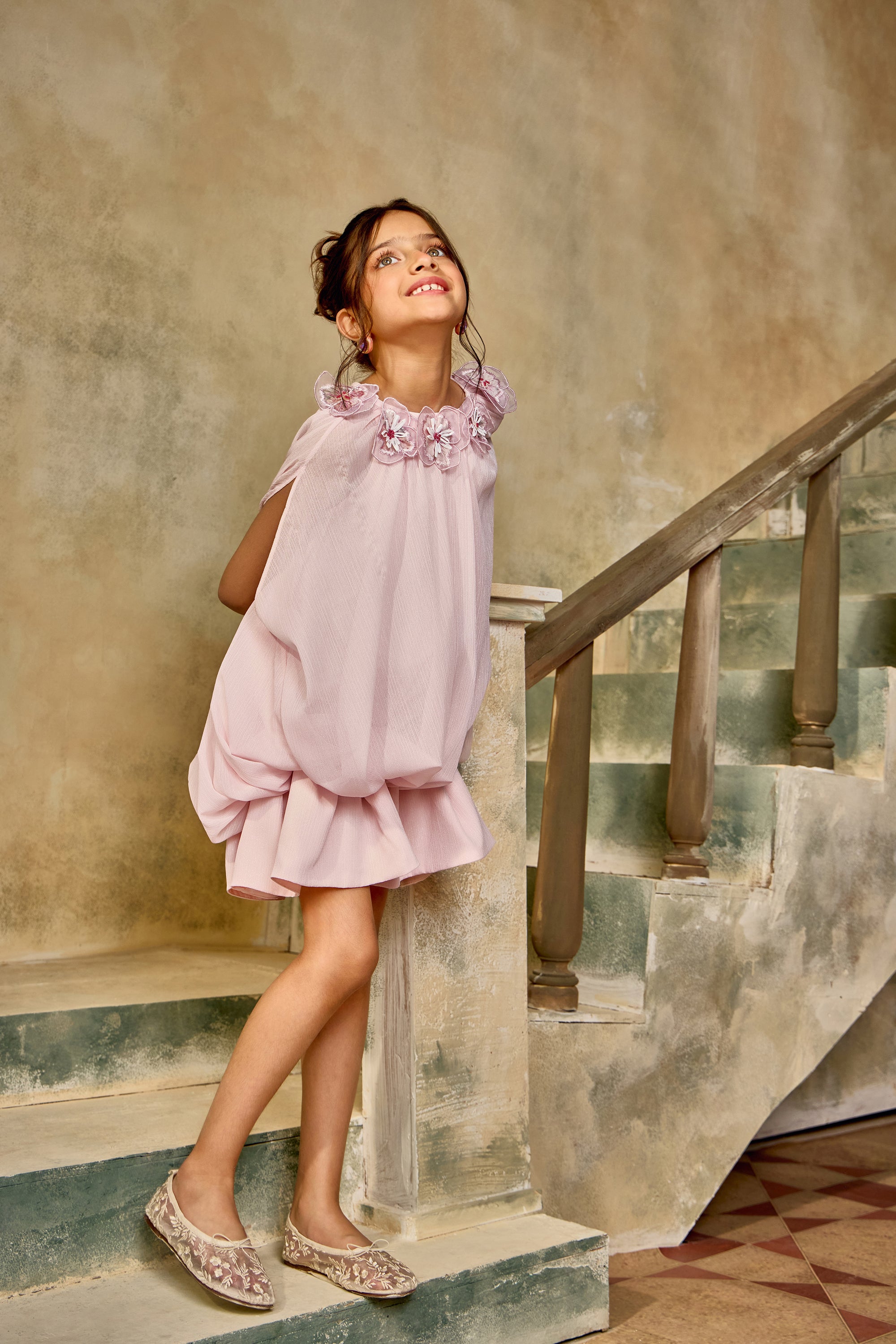Pink Petunia Cape Dress