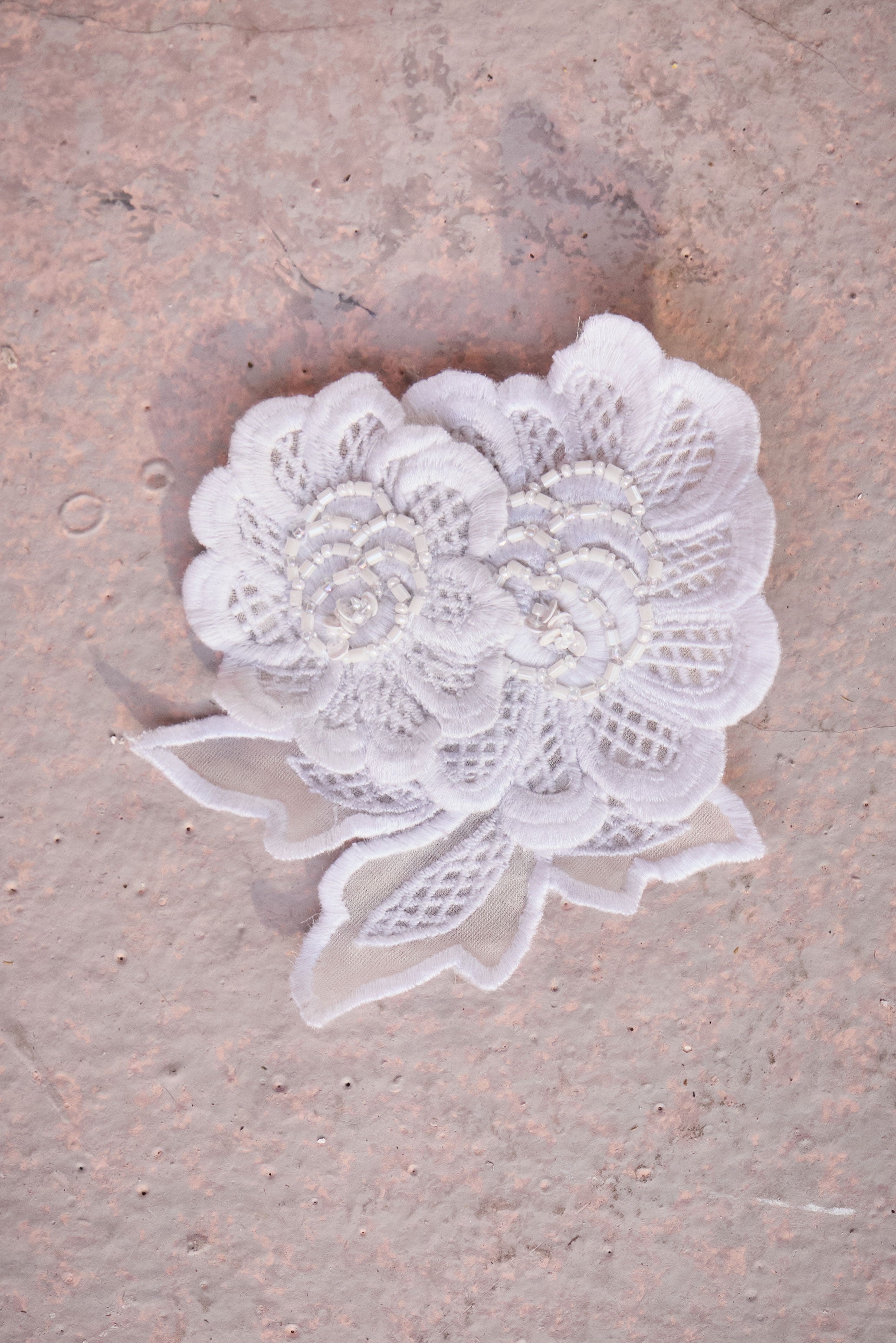 White Floral Clip