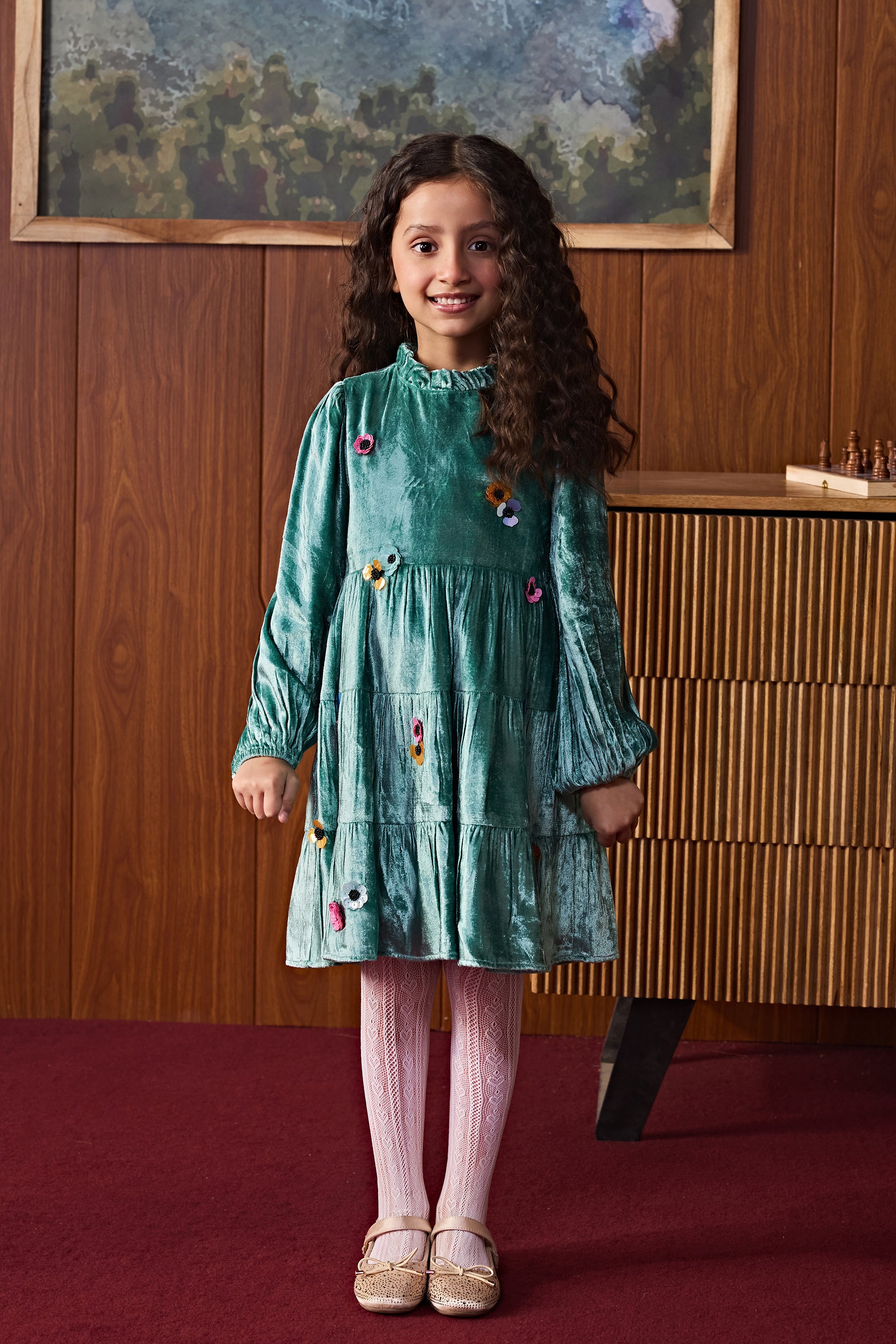 Eloria Velvet Tier Dress