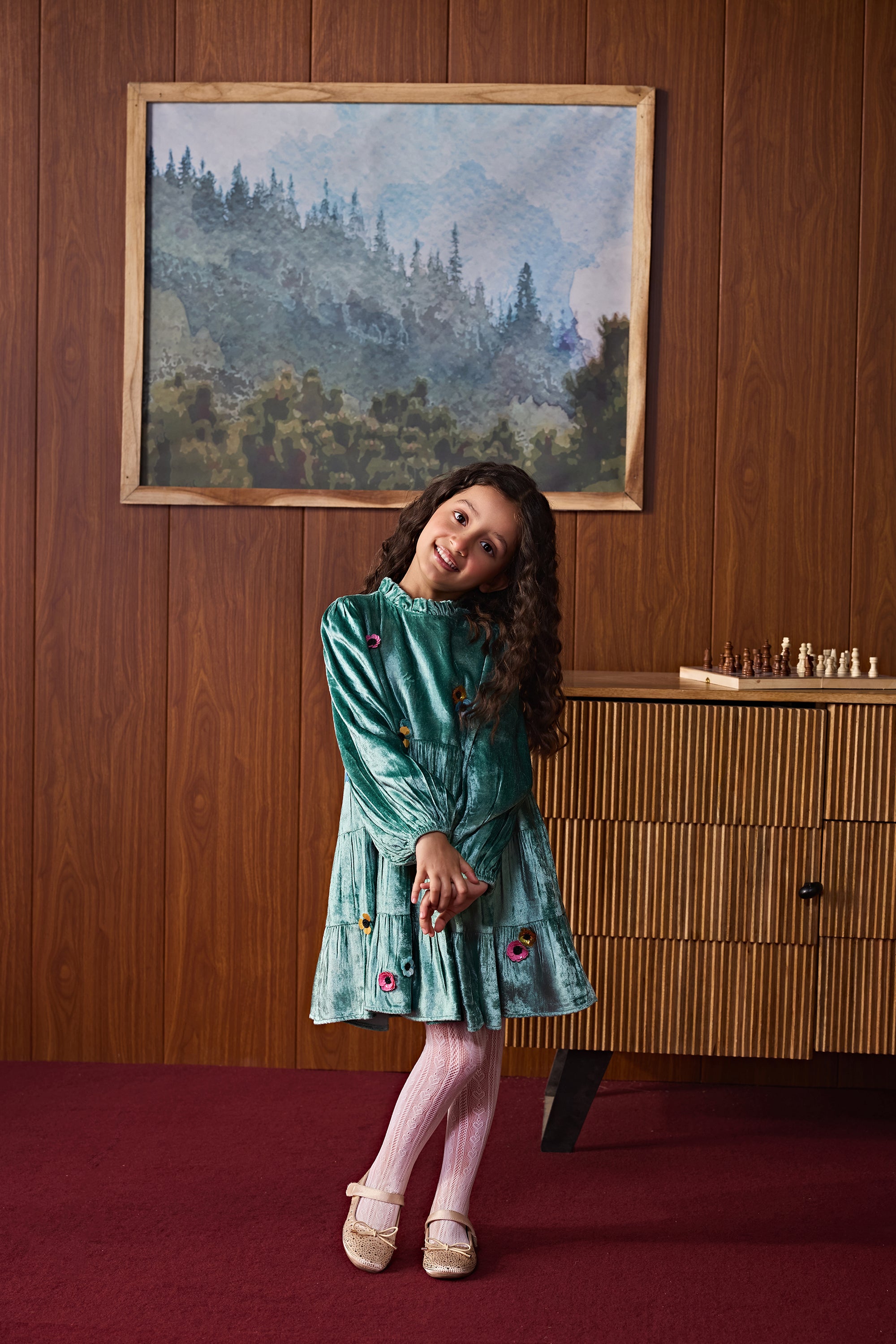 Eloria Velvet Tier Dress