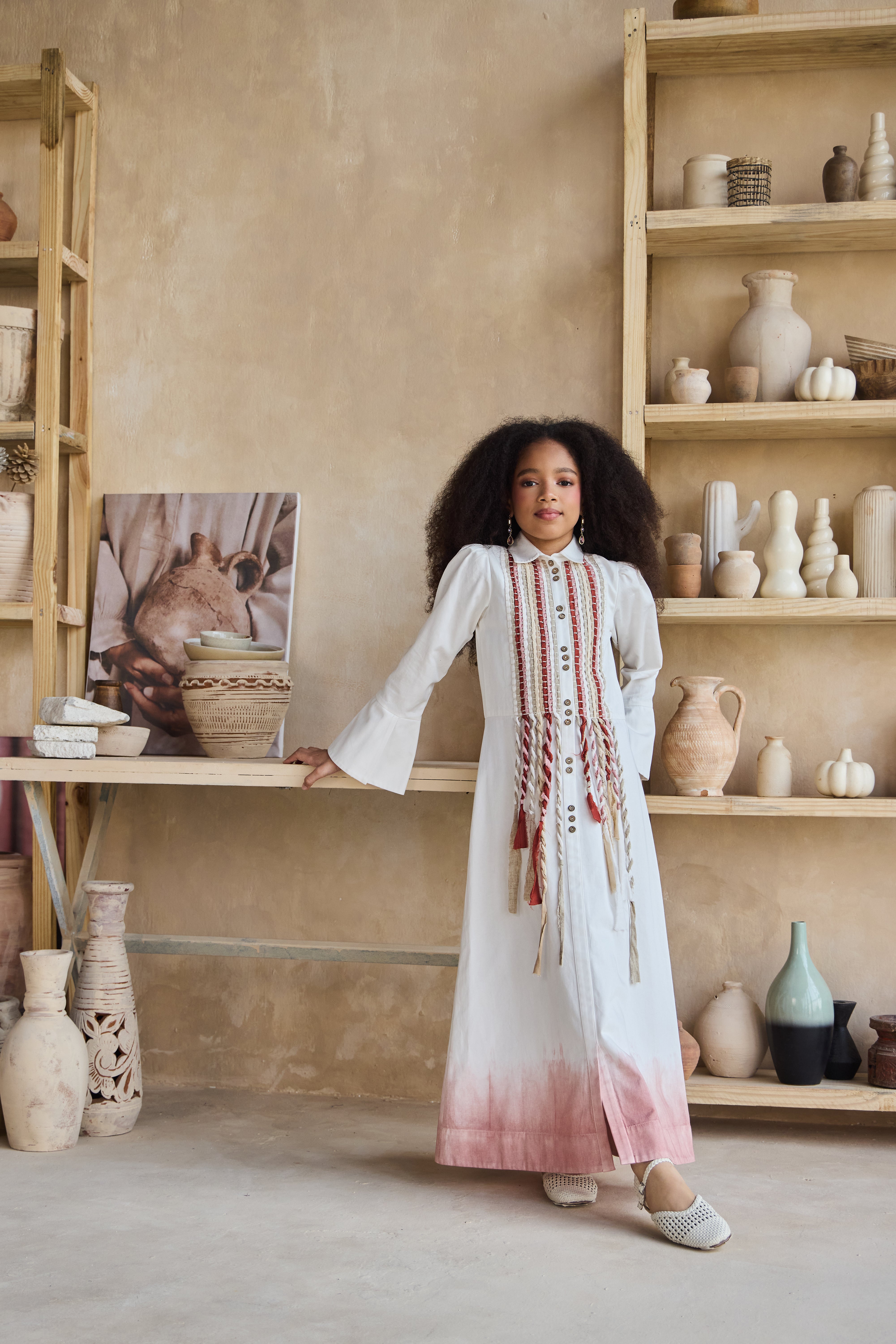 Leo Dip Dye Shirt Dress