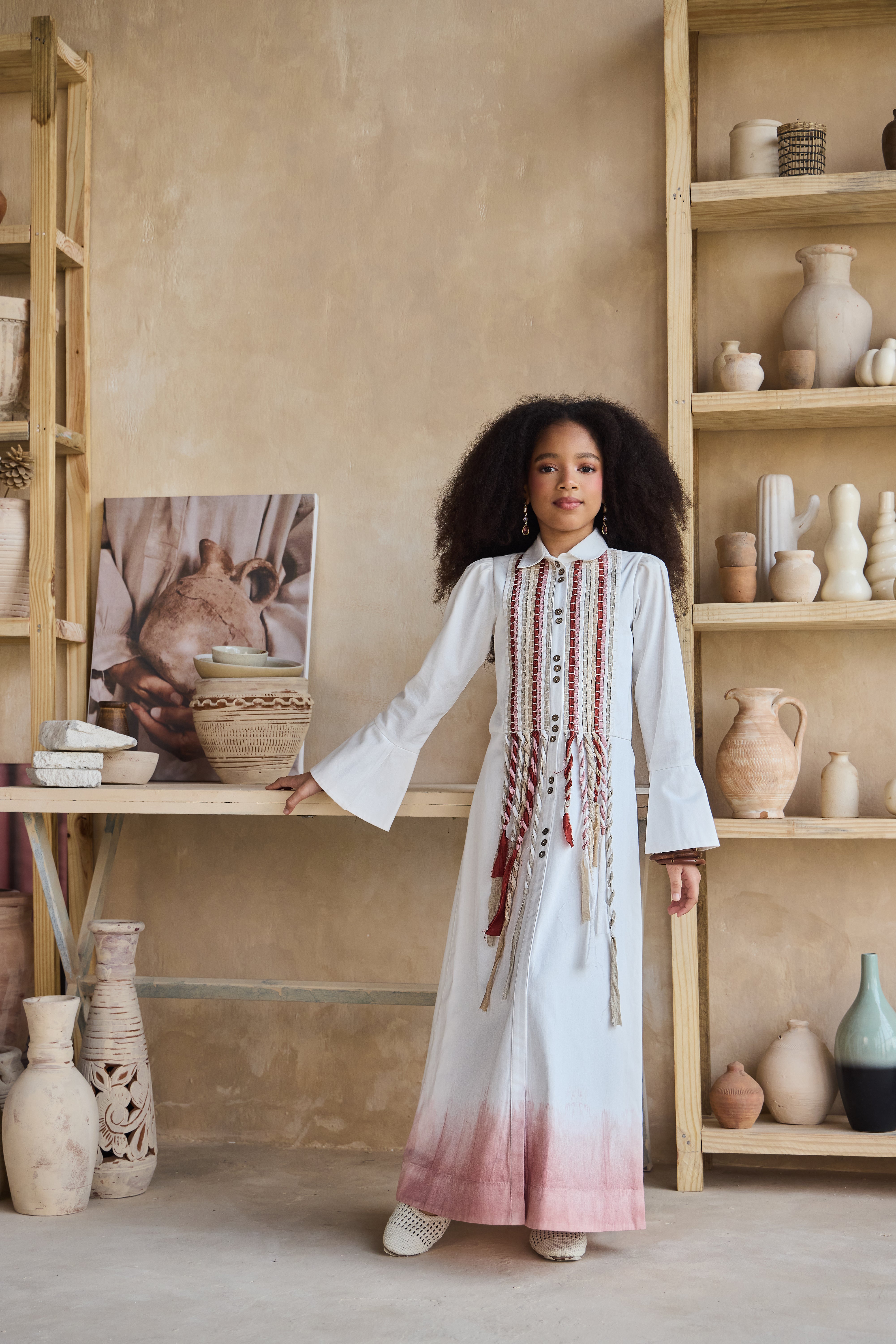 Leo Dip Dye Shirt Dress