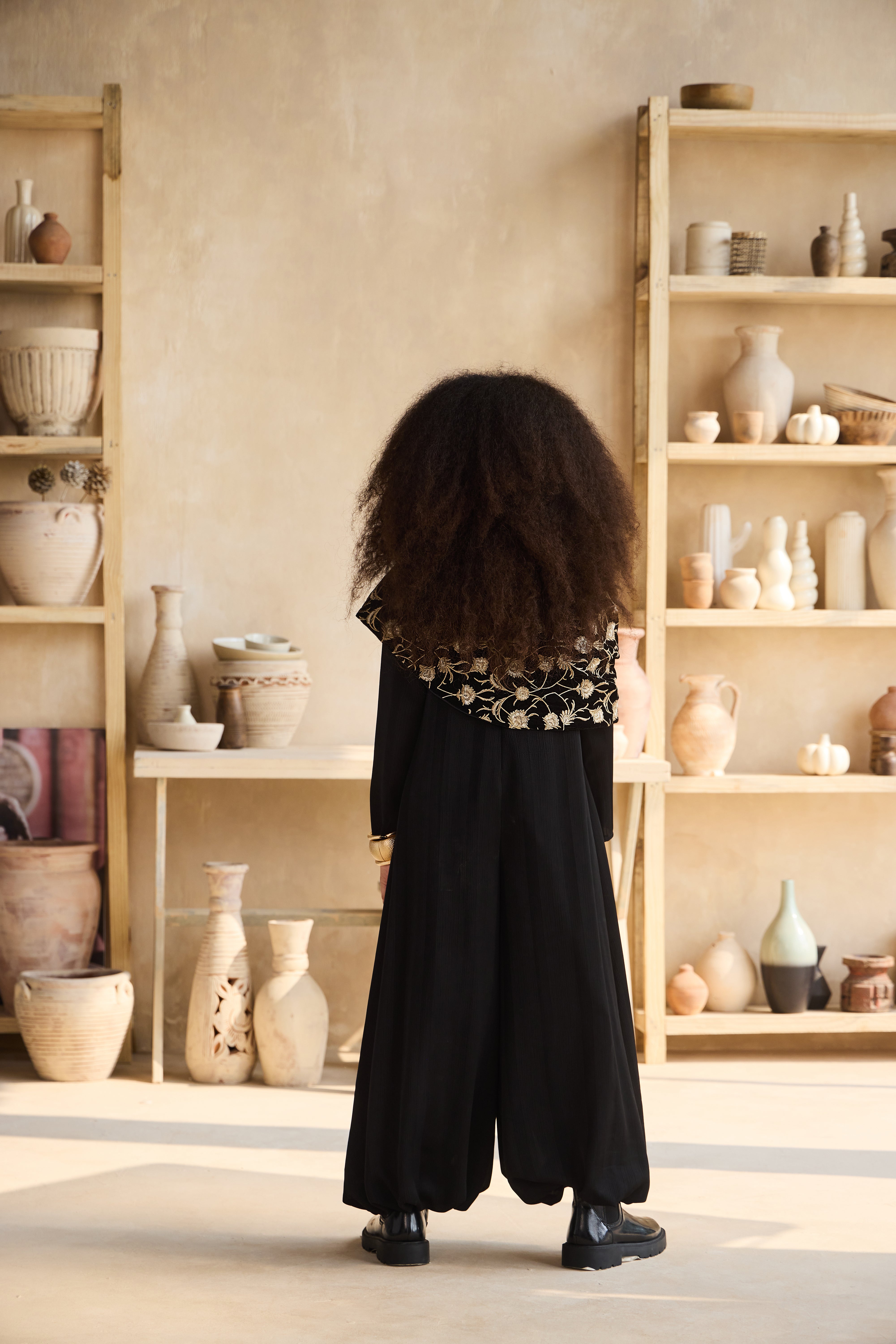 Vianna Jumpsuit with Niyah Black Shawl