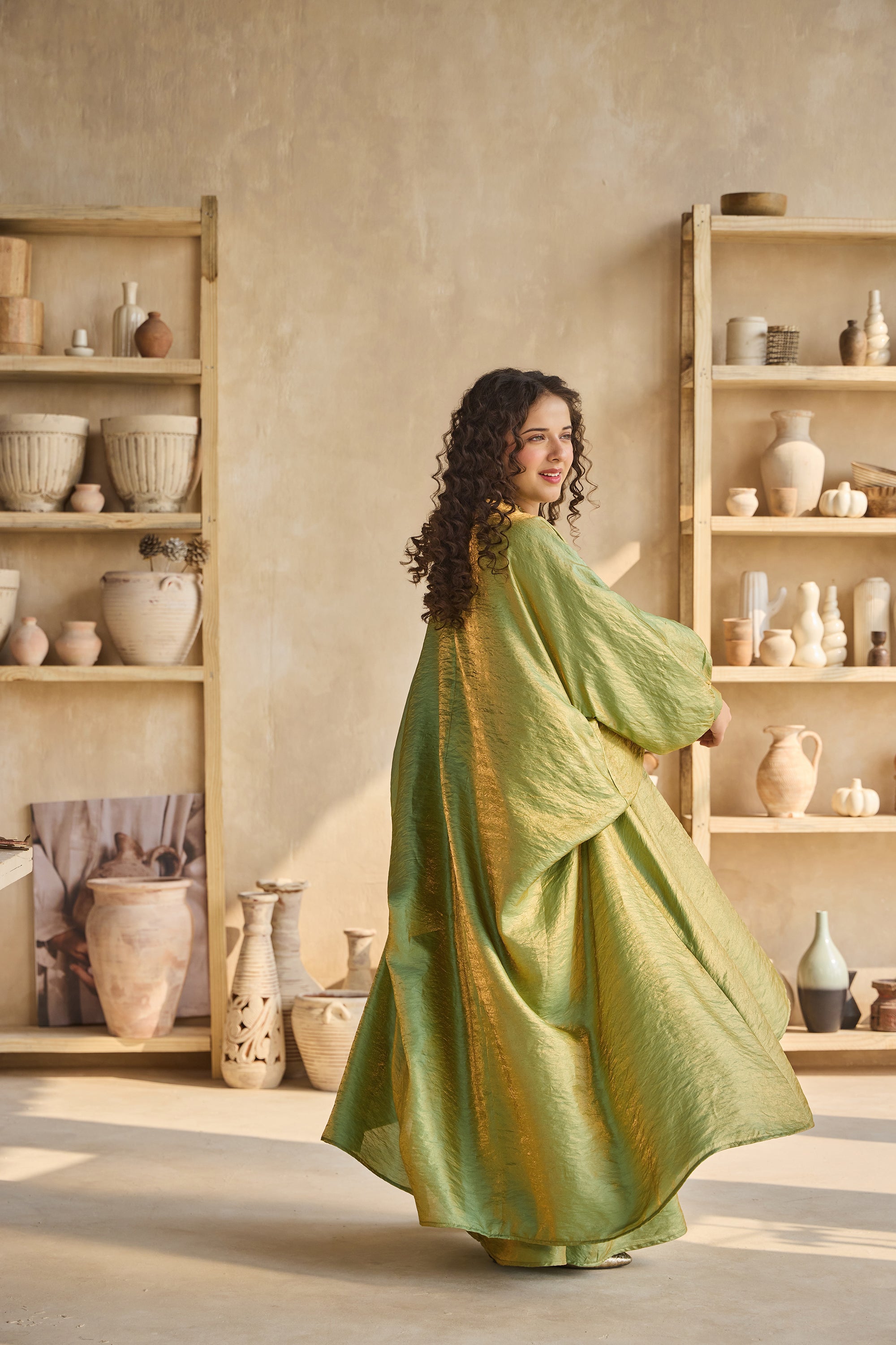 Sage Shimmer Jacket with Dress (Set of 2)