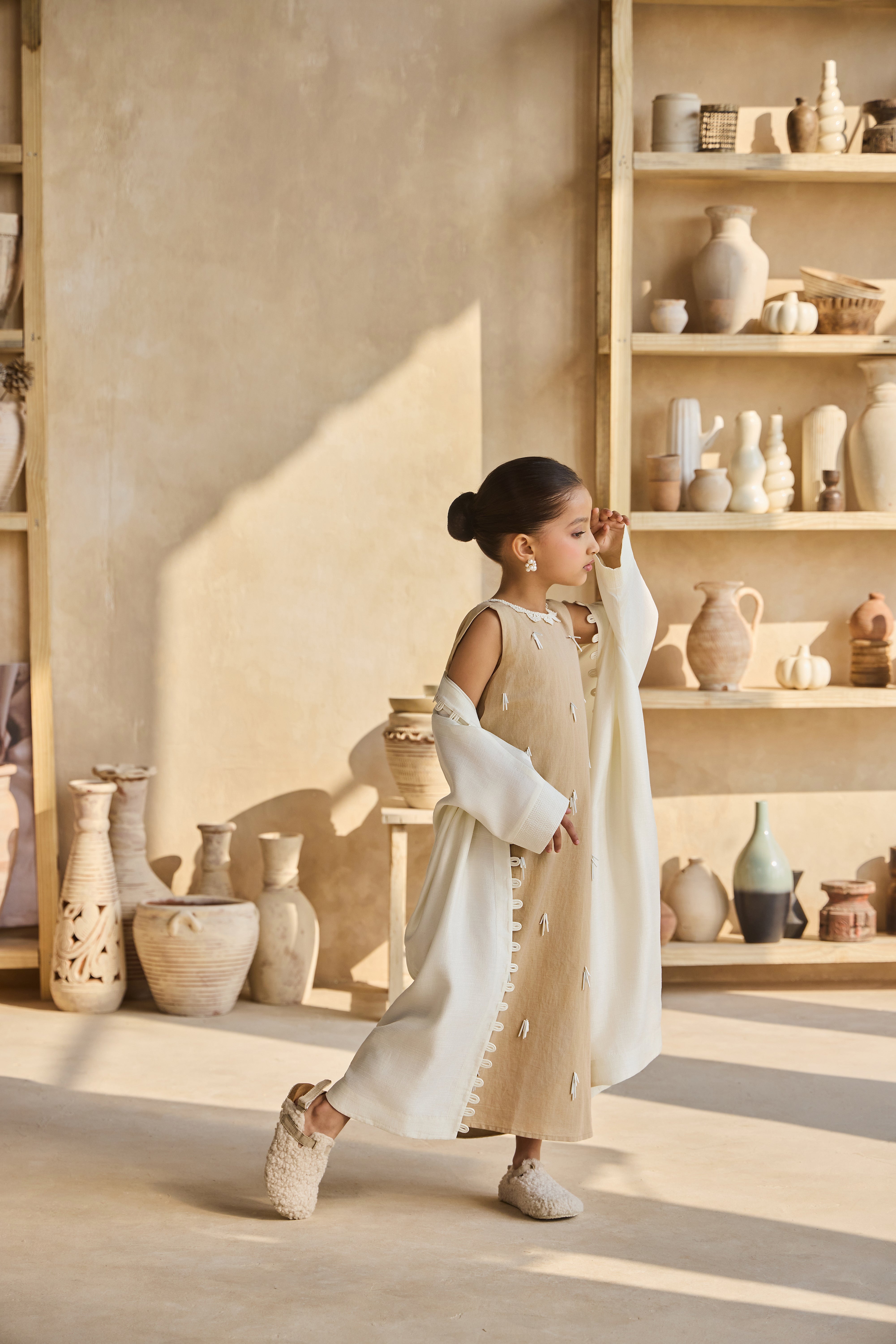 Afra Linen Dress with Salena Cape (Set of 2)