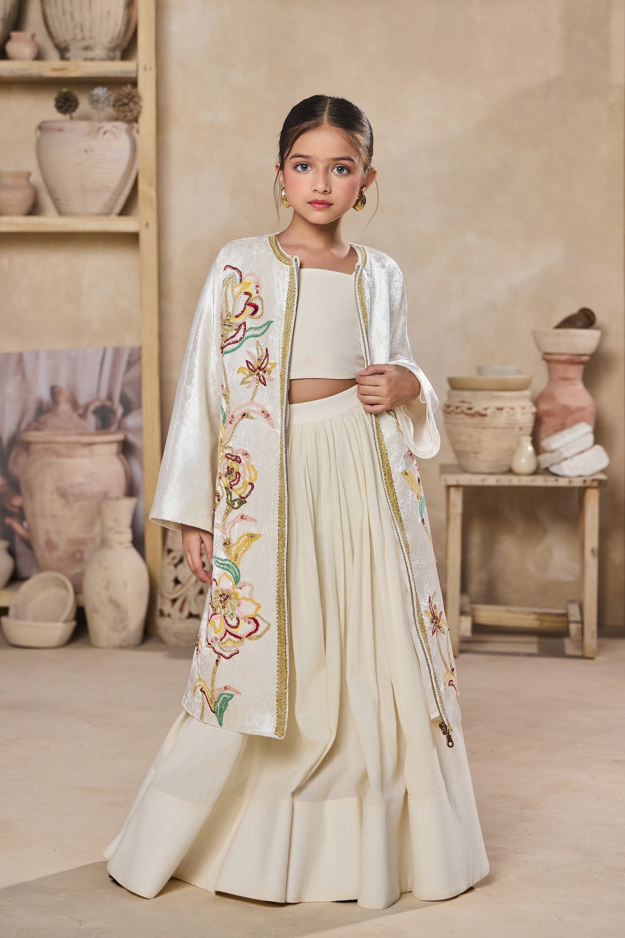 Maliah Jacket with Top & Lehenga (Set of 3)