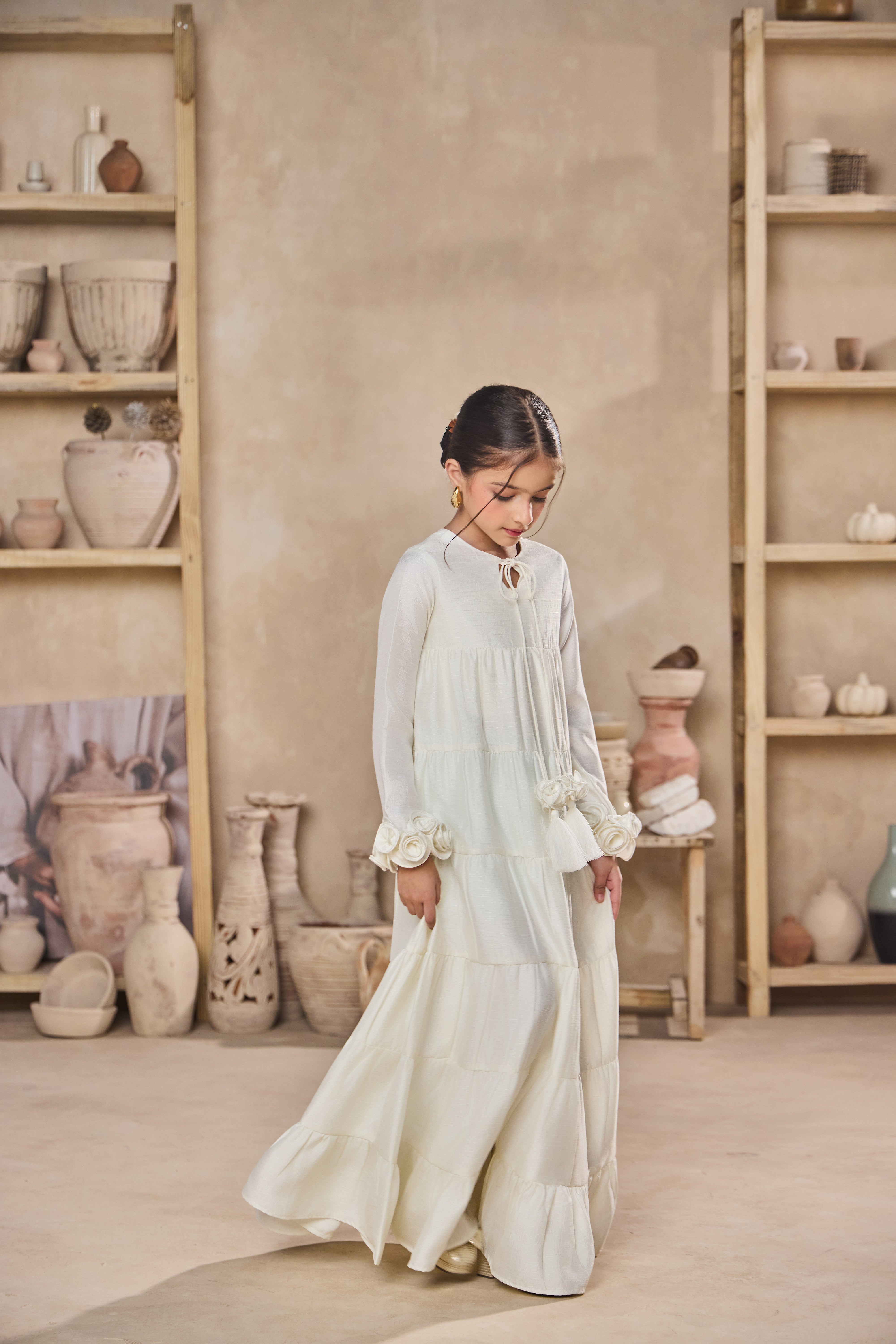 Jasira Rose Jalabiya (Off-White)