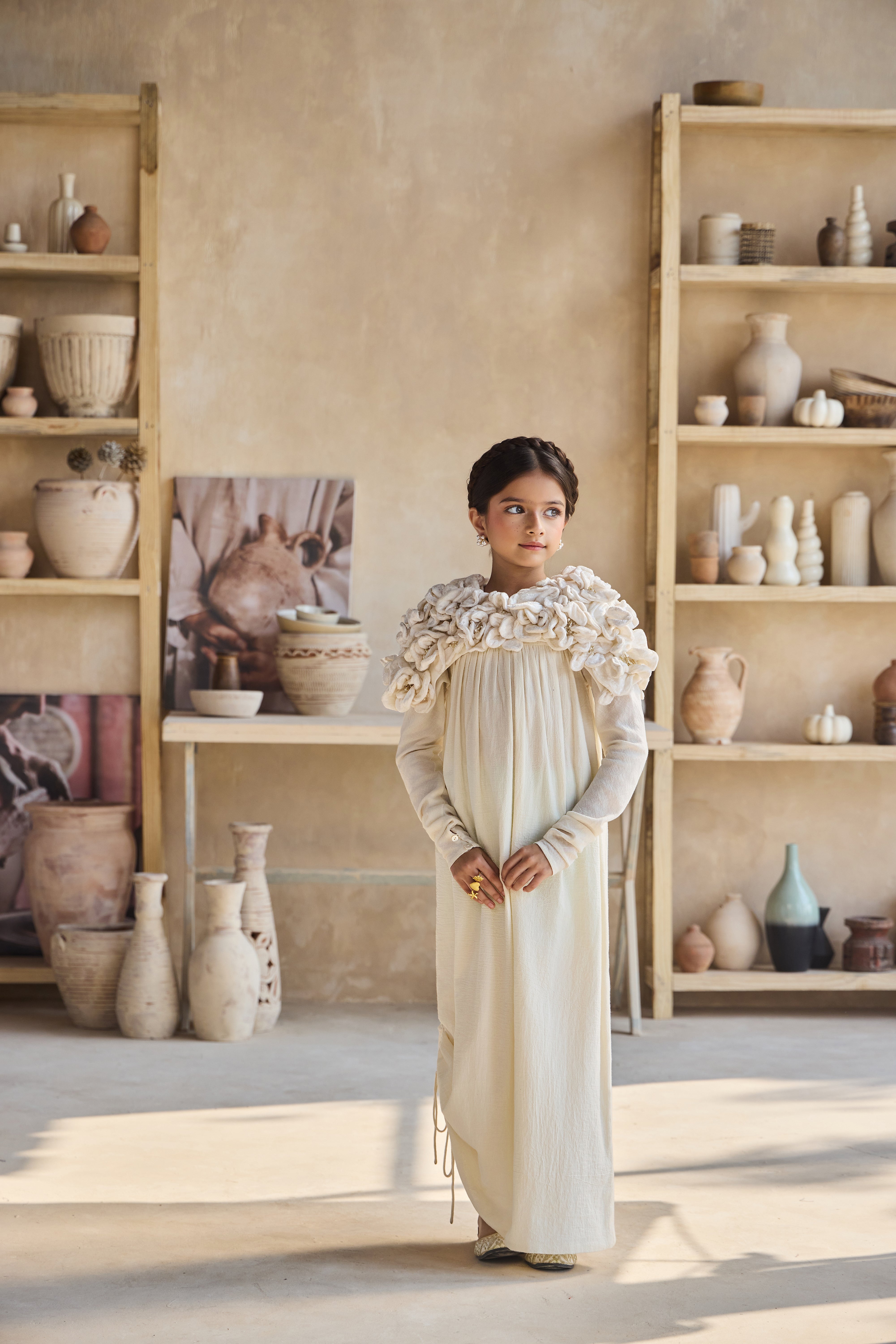 Izara Flower Cape with Ayami Dress (Set of 2)