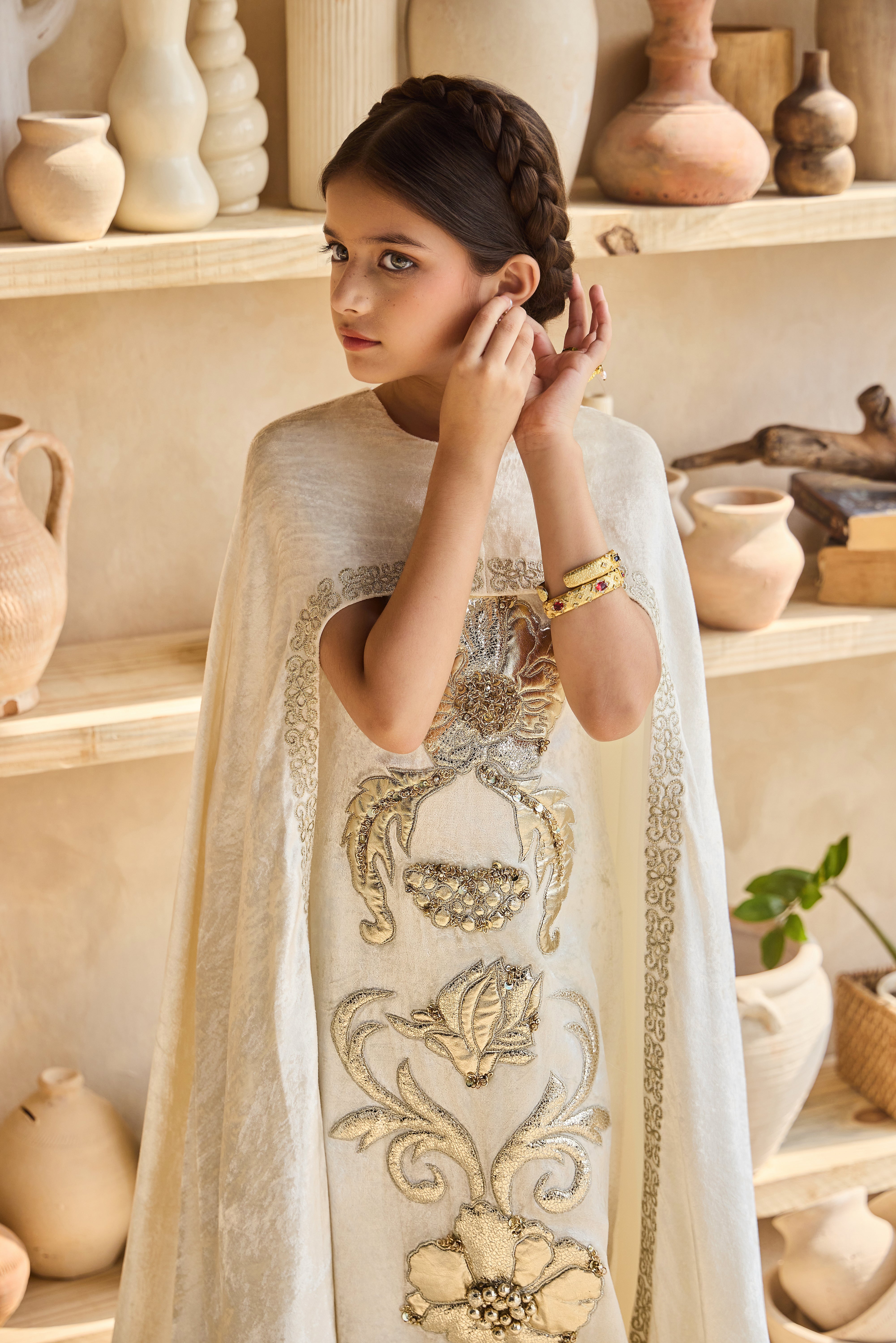 Stellina Gold Cape Dress