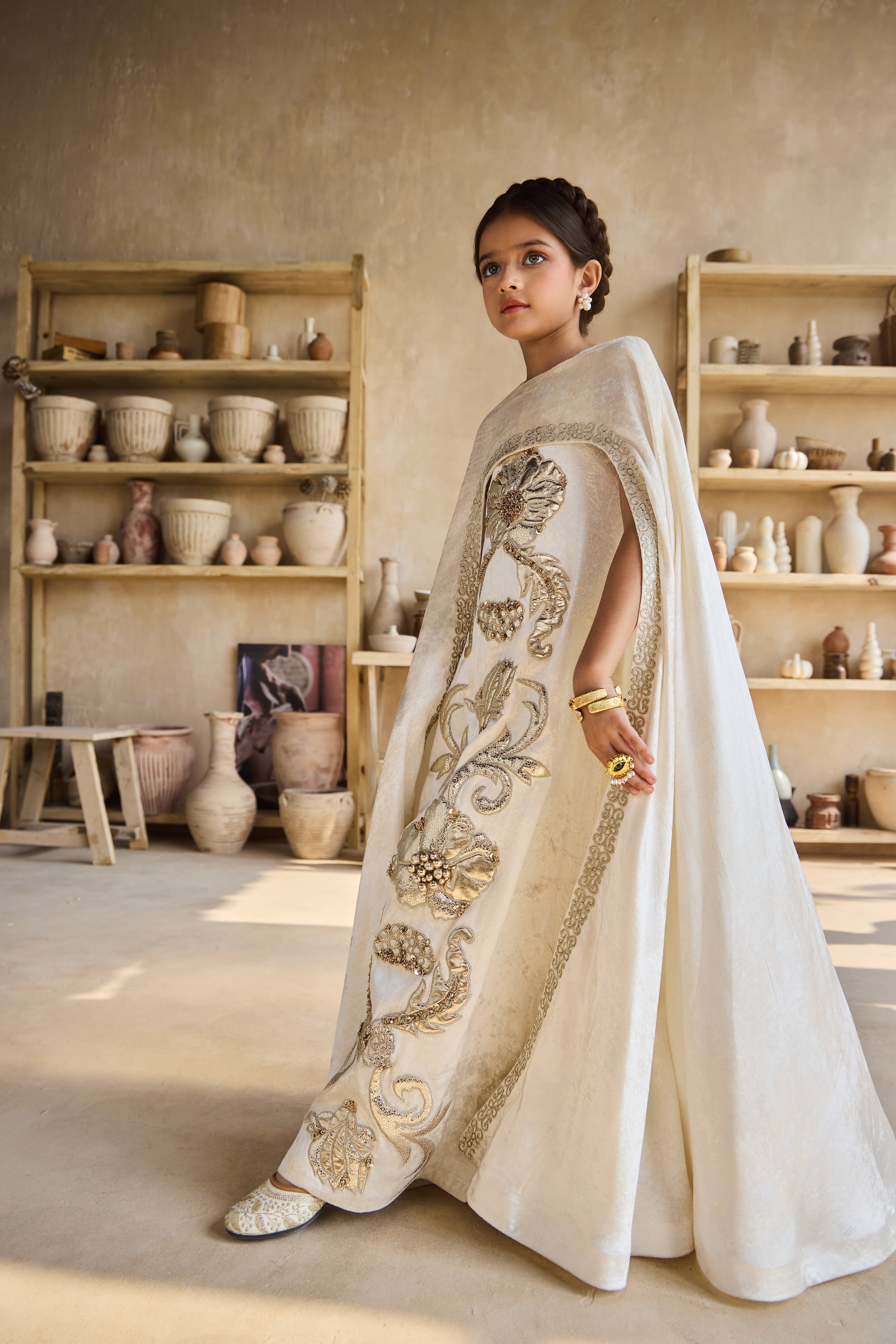 Stellina Gold Cape Dress