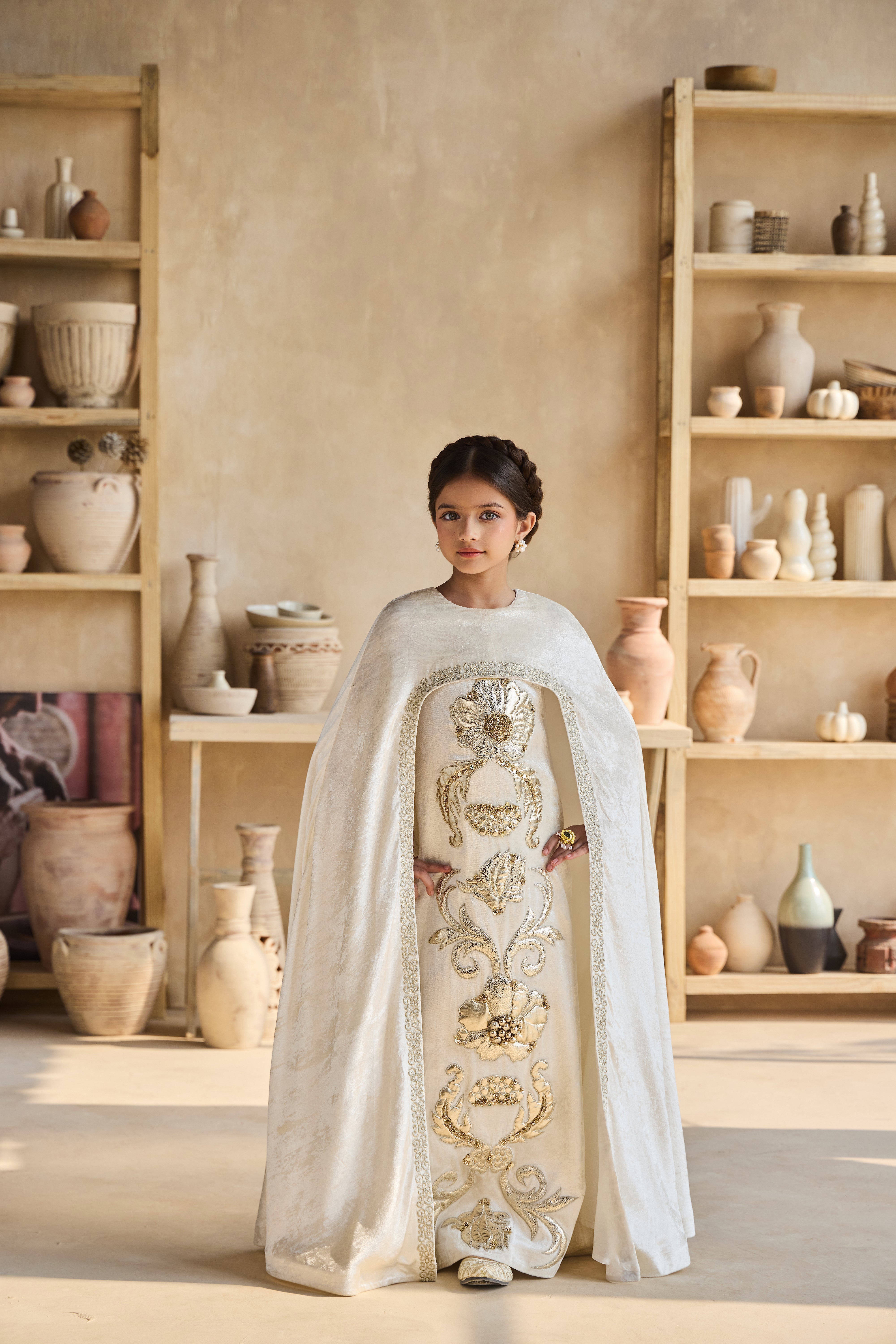 Stellina Gold Cape Dress