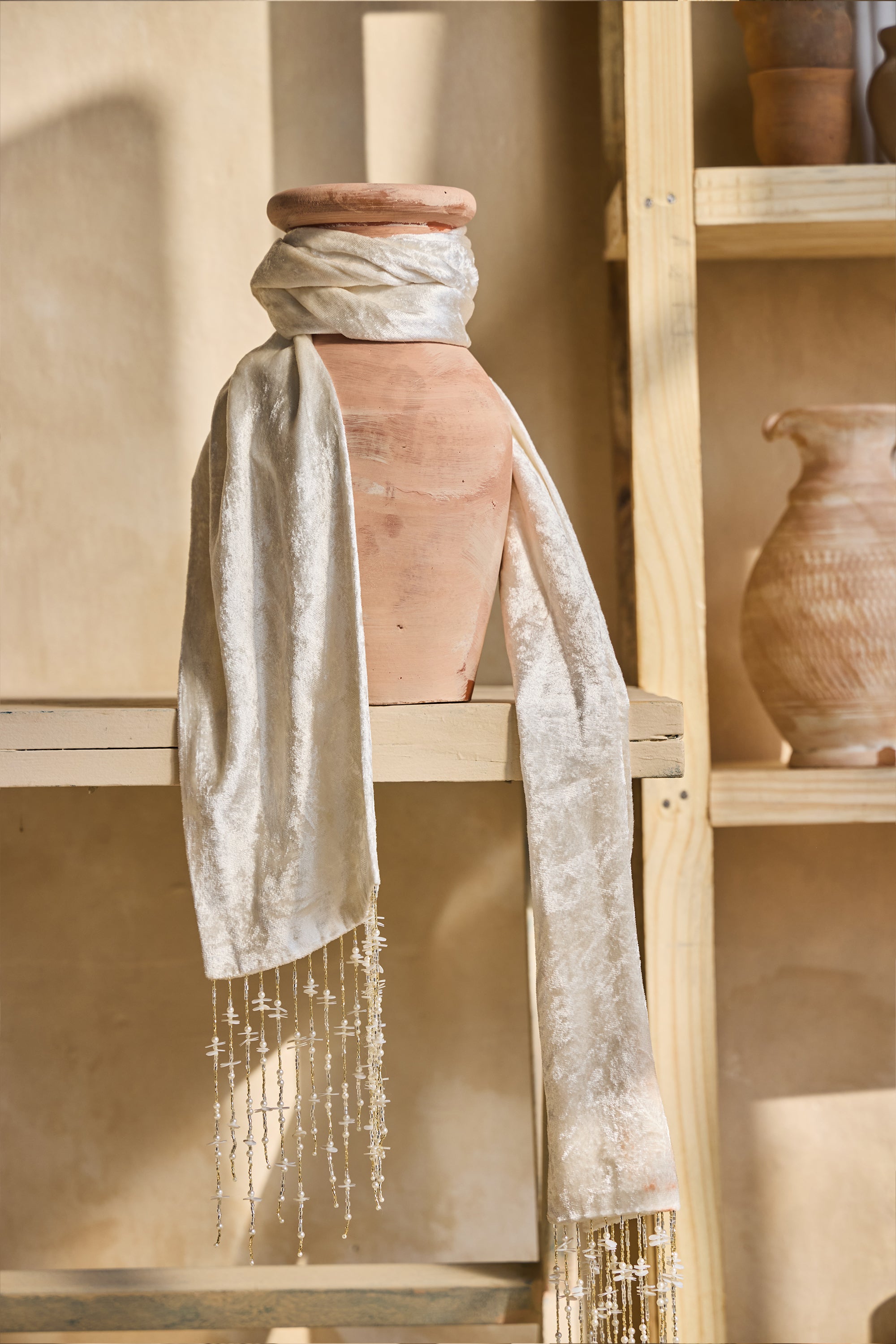 Off White Tassel Scarf