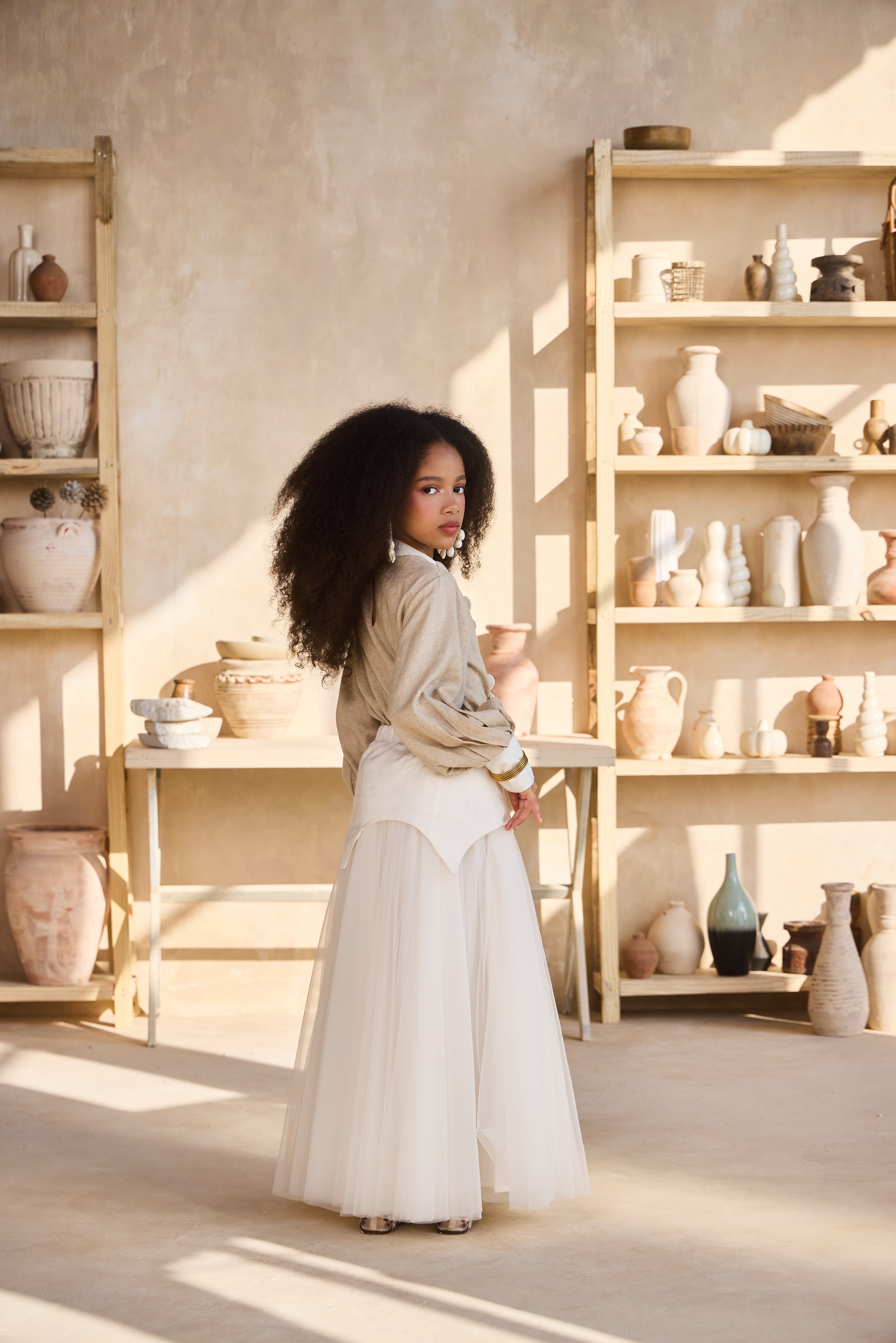 Akira Blouse with Off White Tulle Skirt (Set of 2)