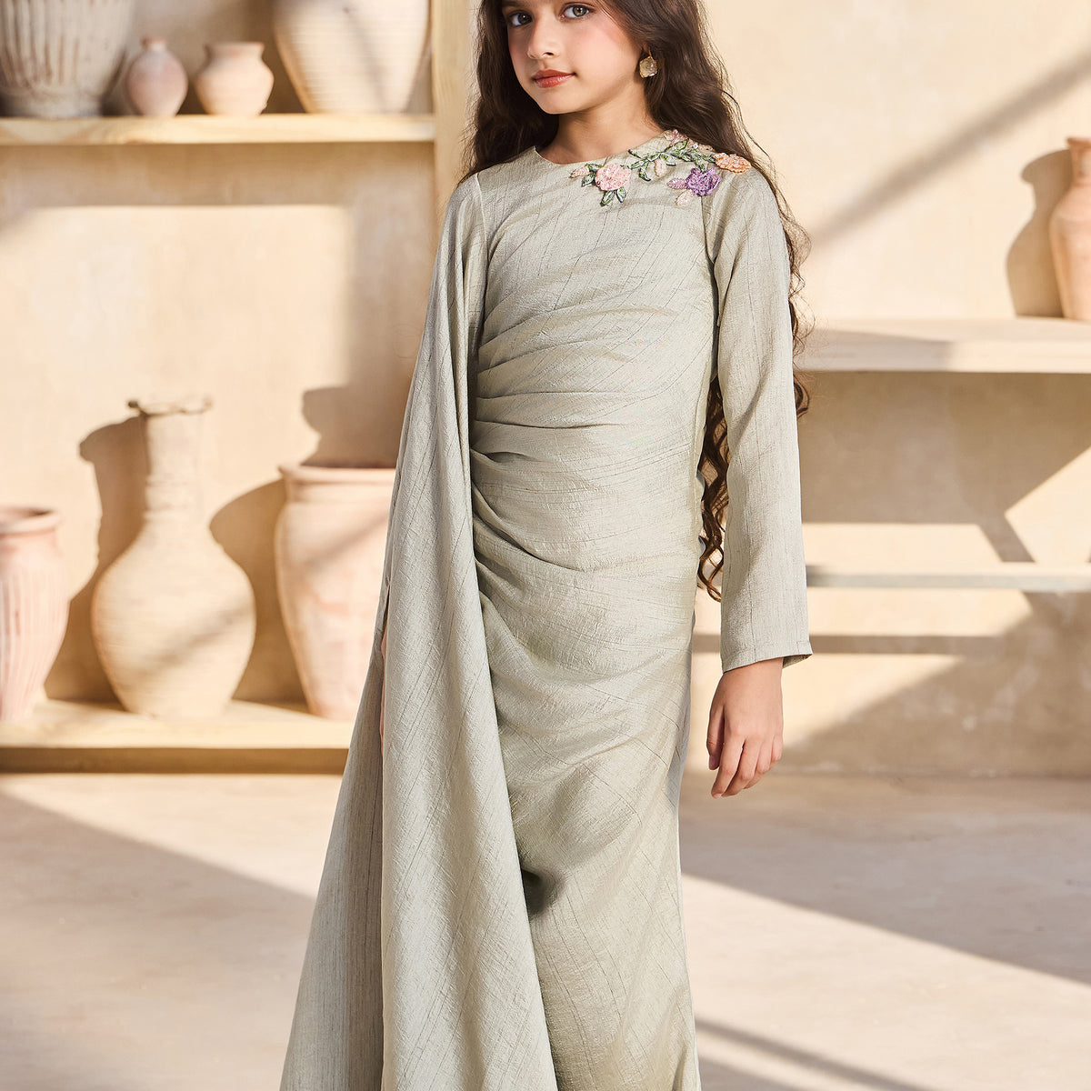 pista green dress LONG PISTACHIO GREEN DRESS