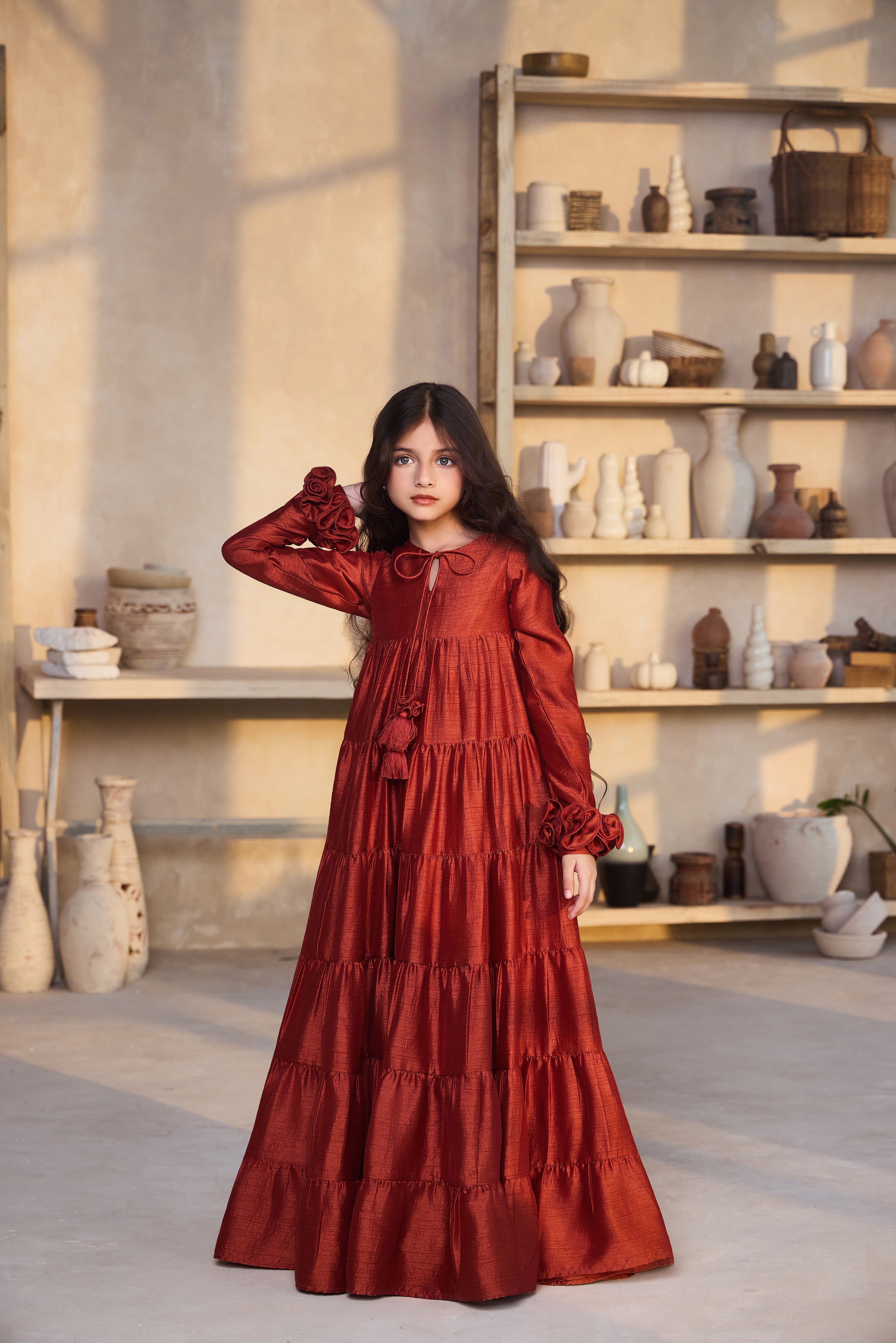 Jasira Rose Jalabiya (Rust Brown)