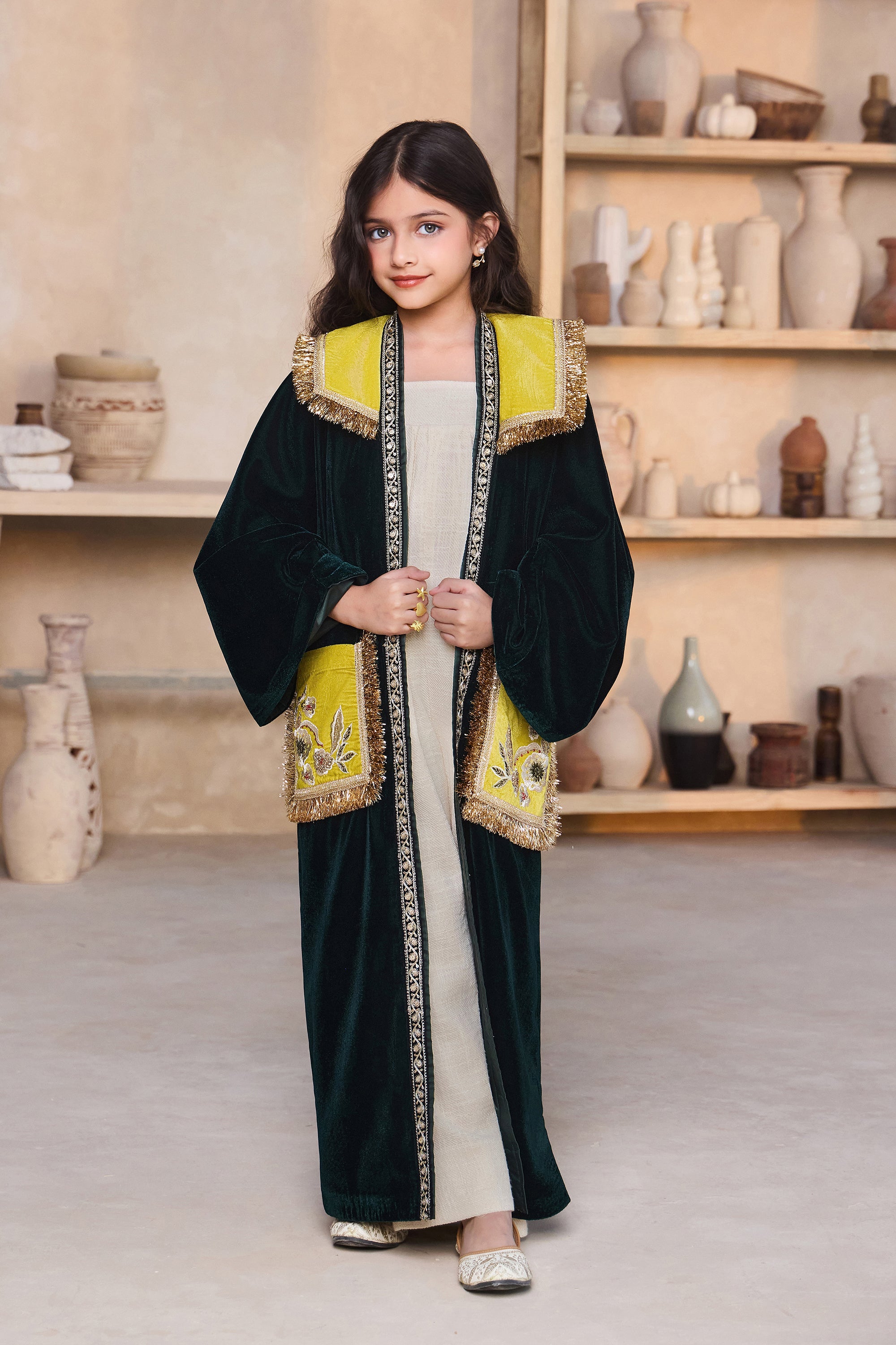 Emerald Regal Cape with Arwa Jumpsuit (Set of 2)