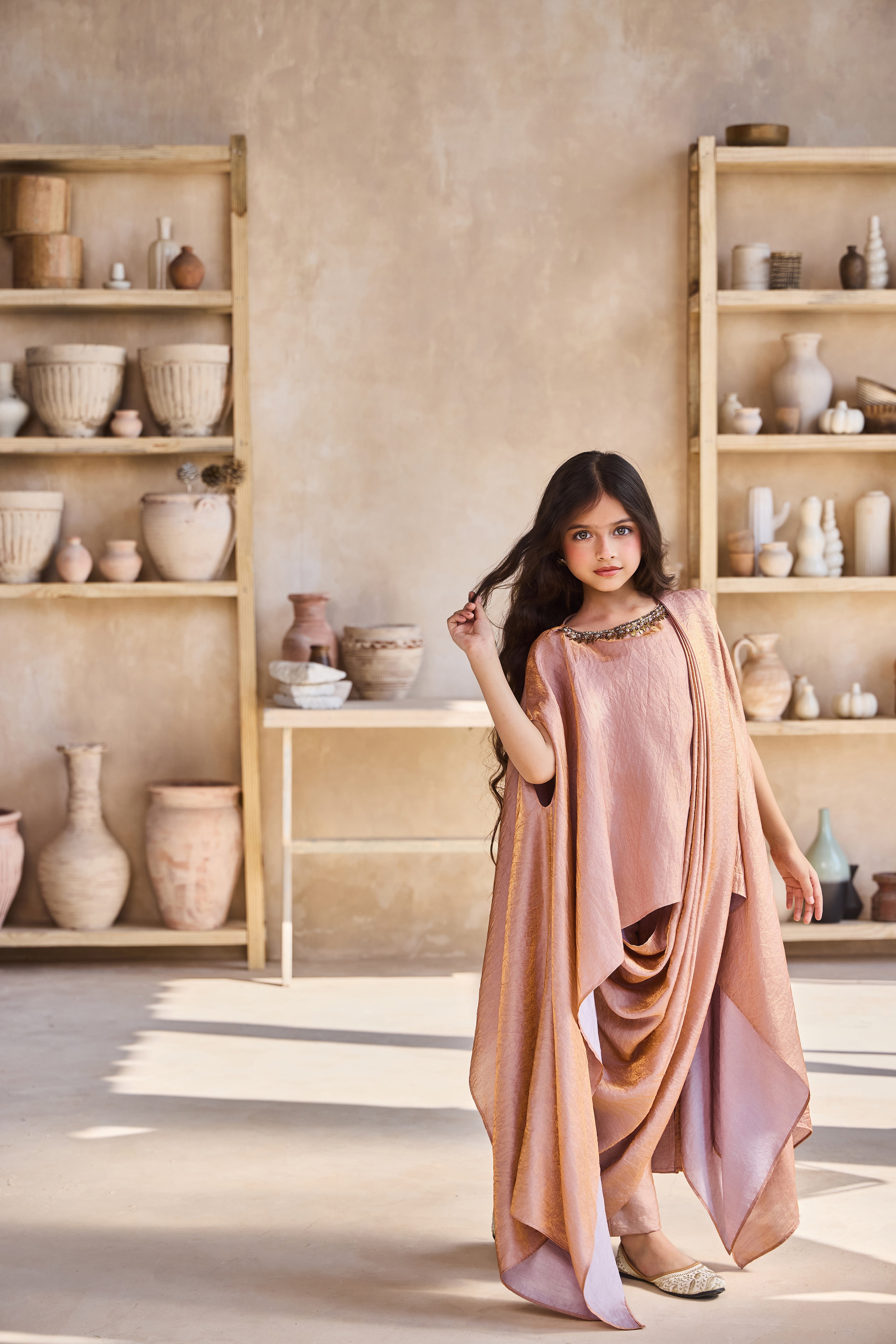 Anhad Drape Saree with Blouse (Set of 2)