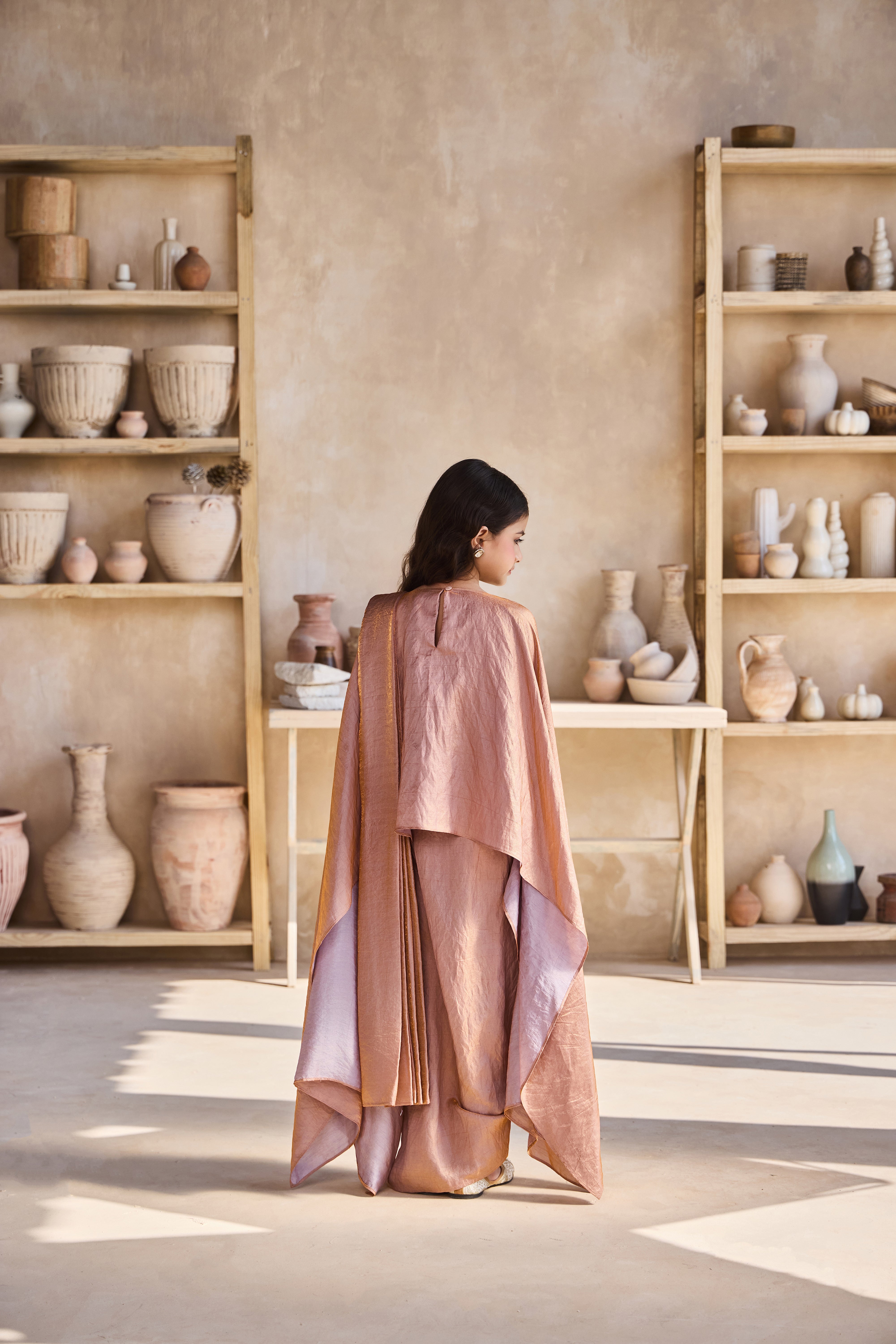 Anhad Drape Saree with Blouse (Set of 2)