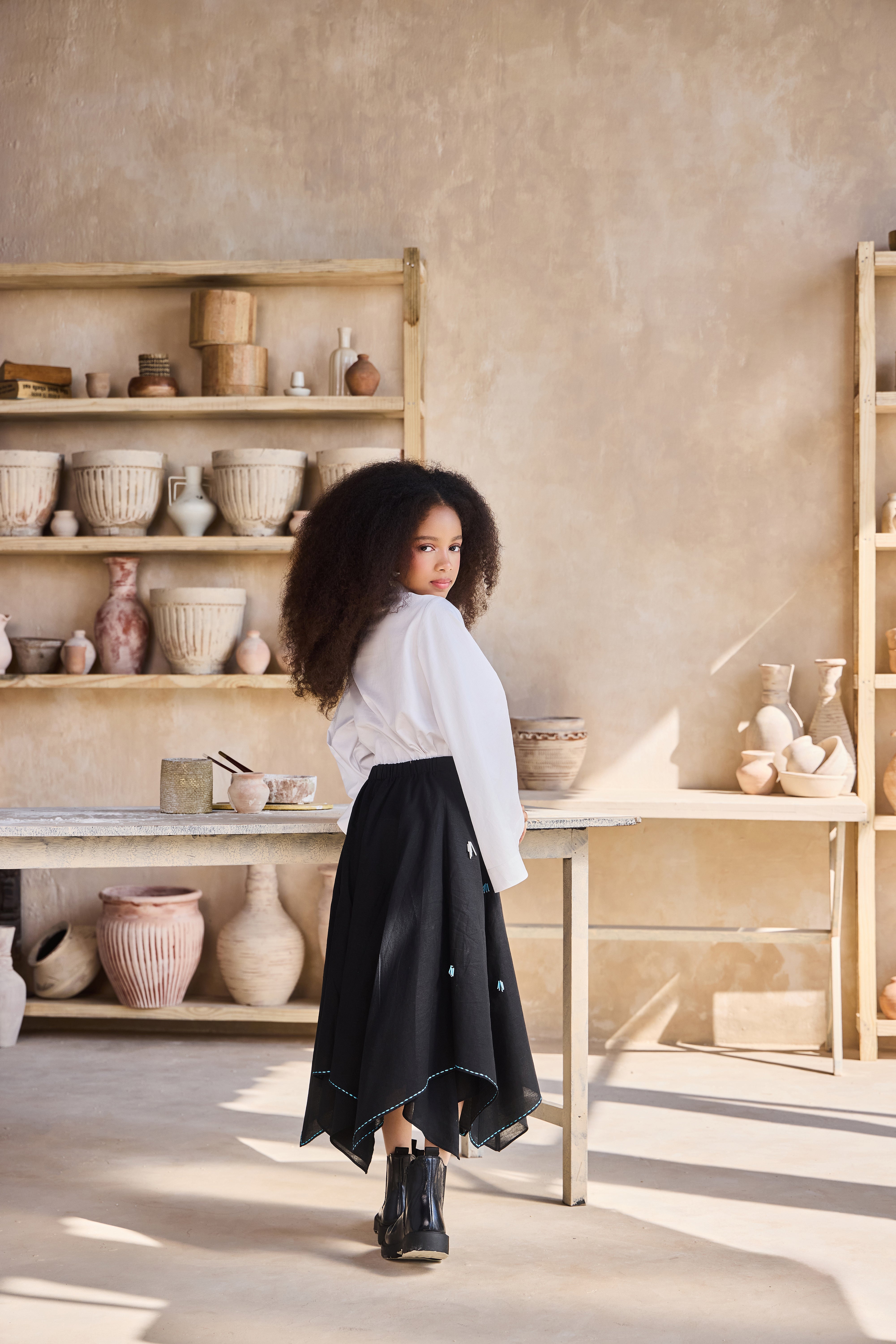 Twila Shirt with Rhylin Black Skirt Set (Set of 2)