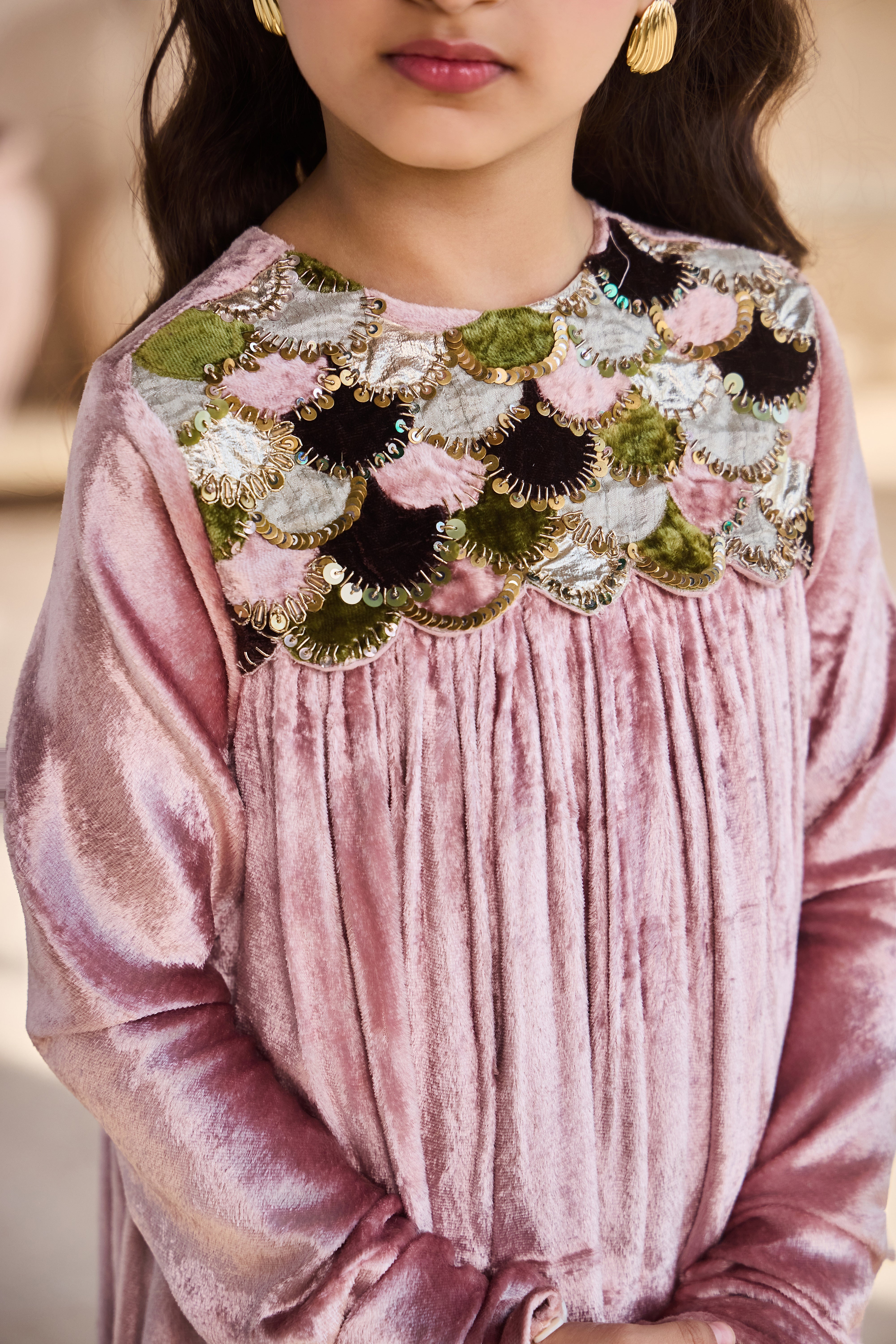 Isa Dusty Pink Dress with Scarf (Set of 2)