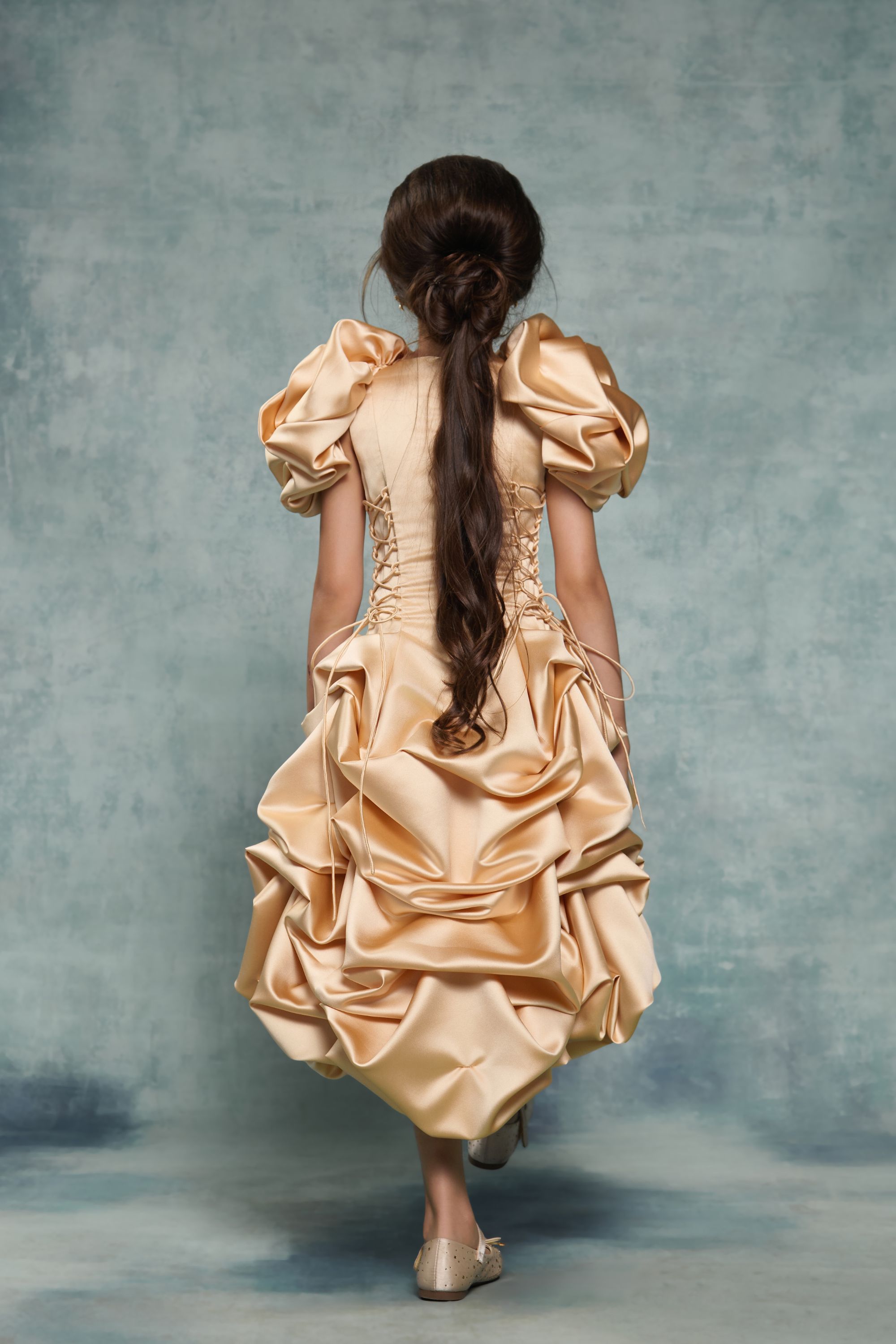 The Champagne Rosette Dress