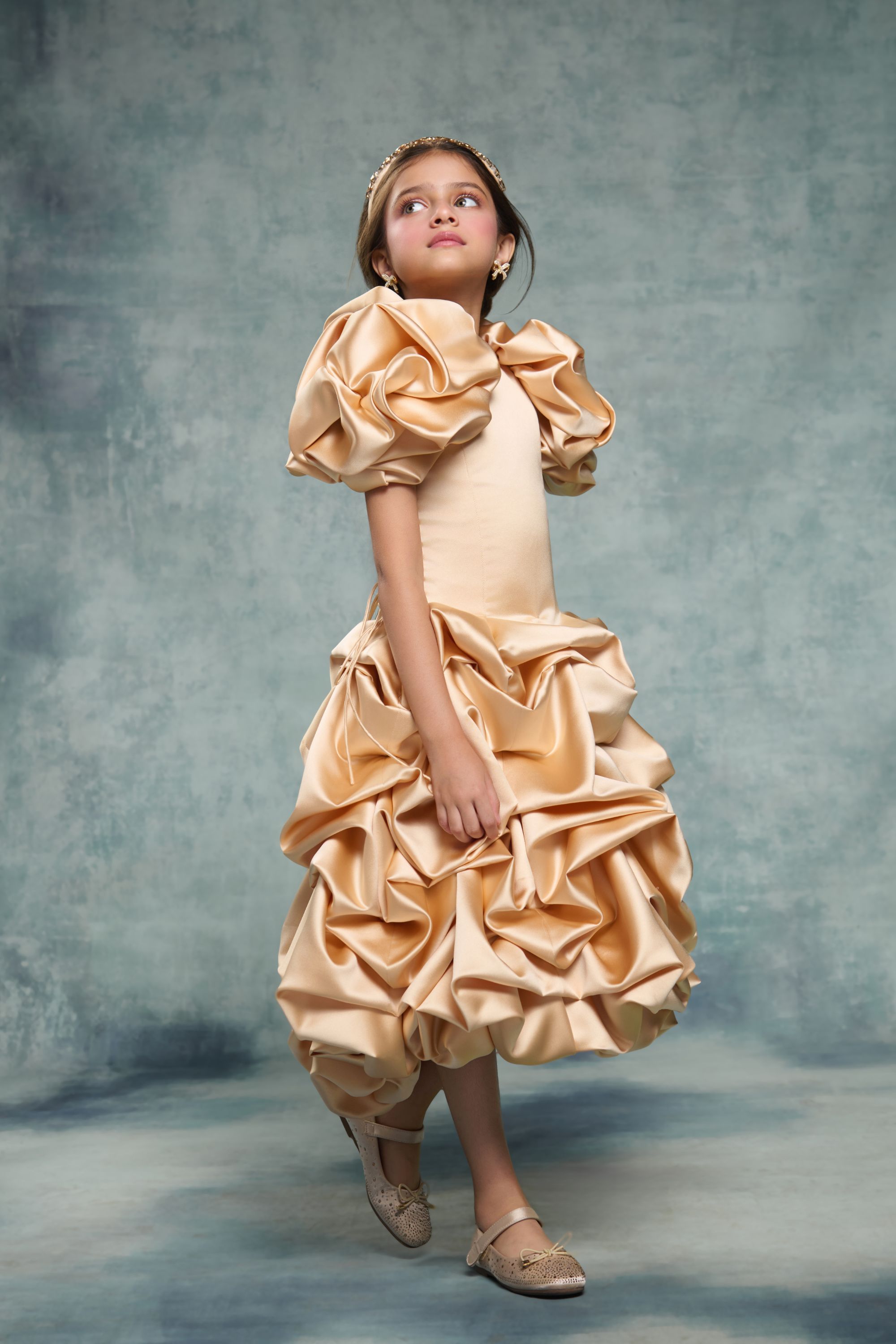 The Champagne Rosette Dress