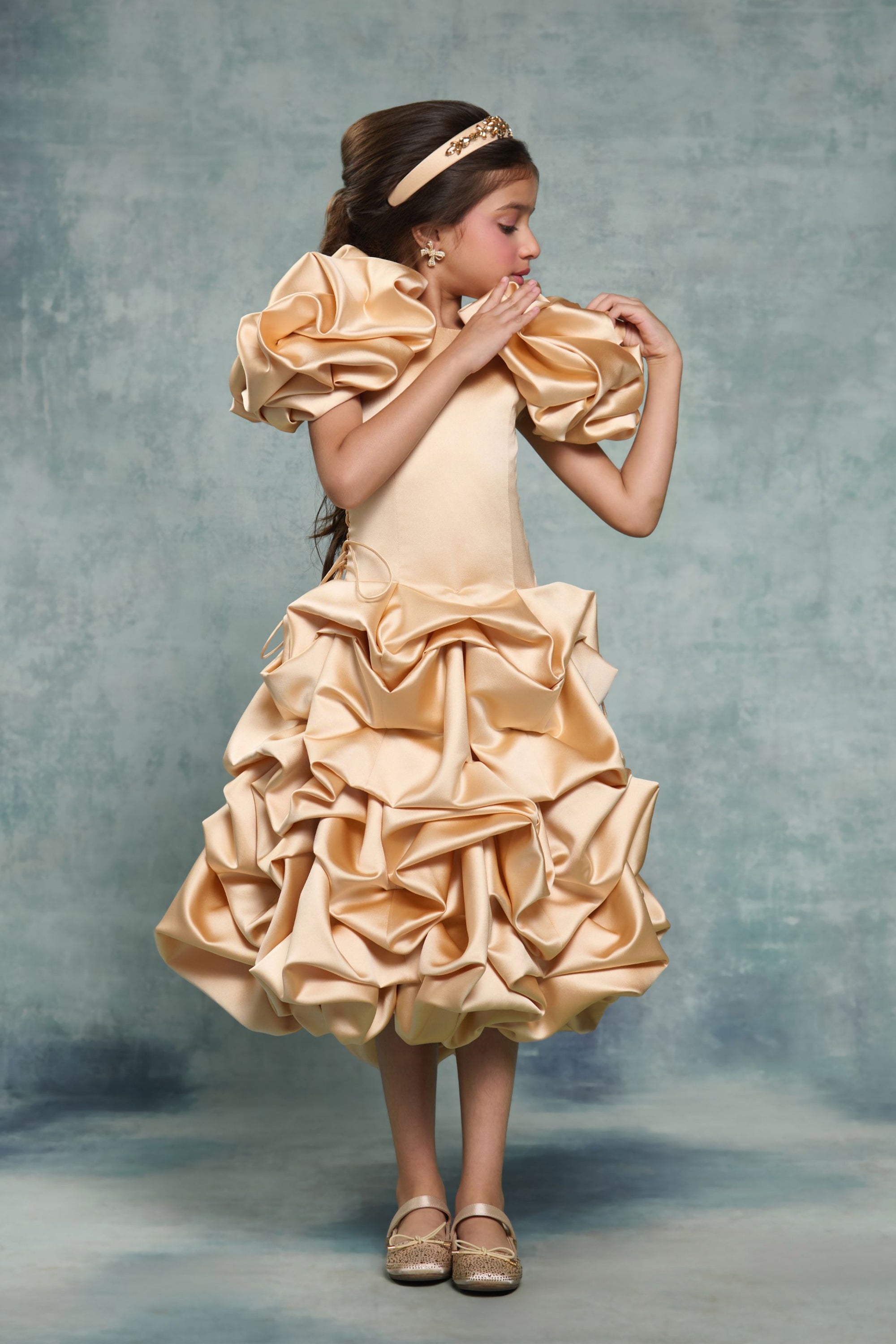 The Champagne Rosette Dress
