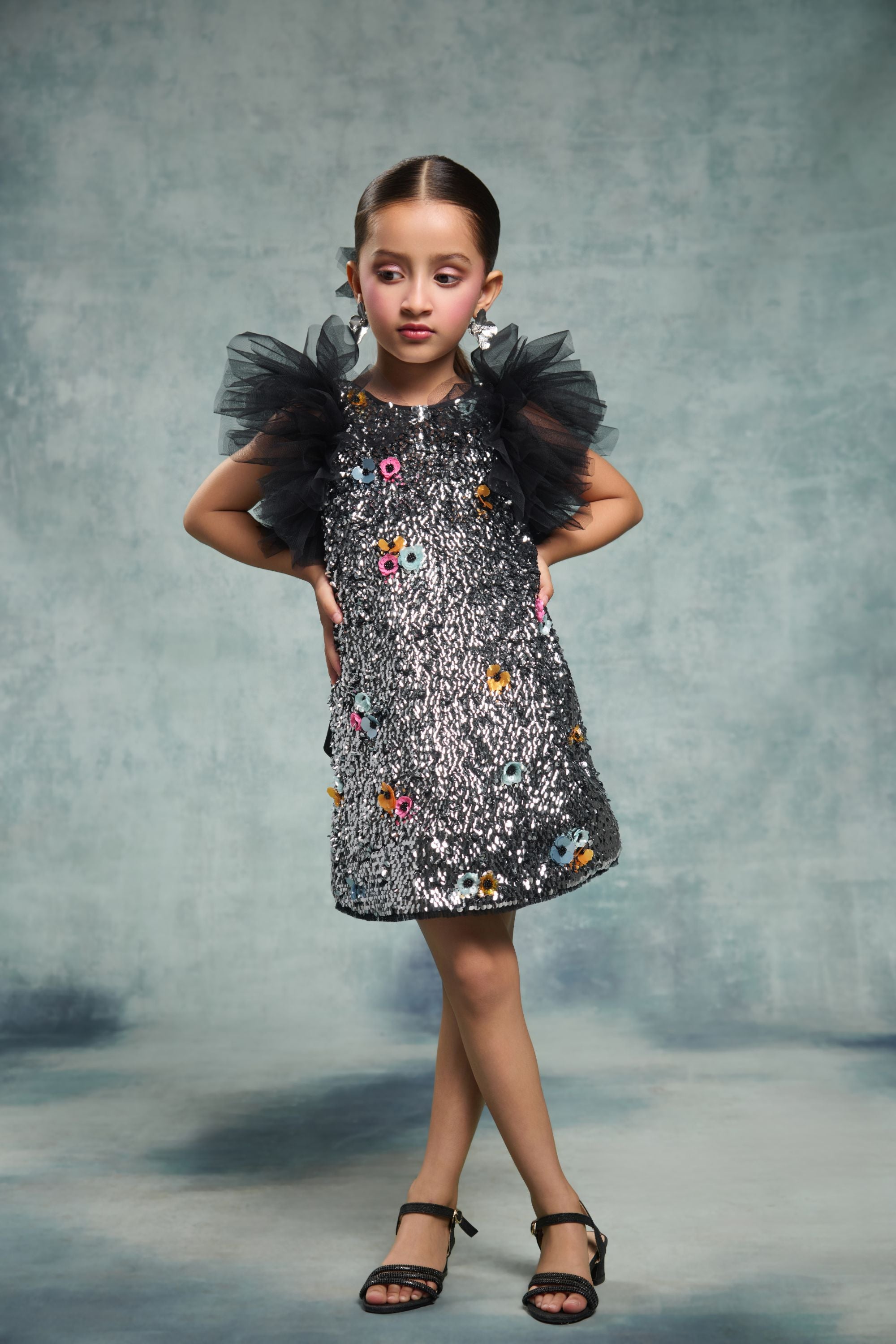 The Esme Silver Sequin Dress