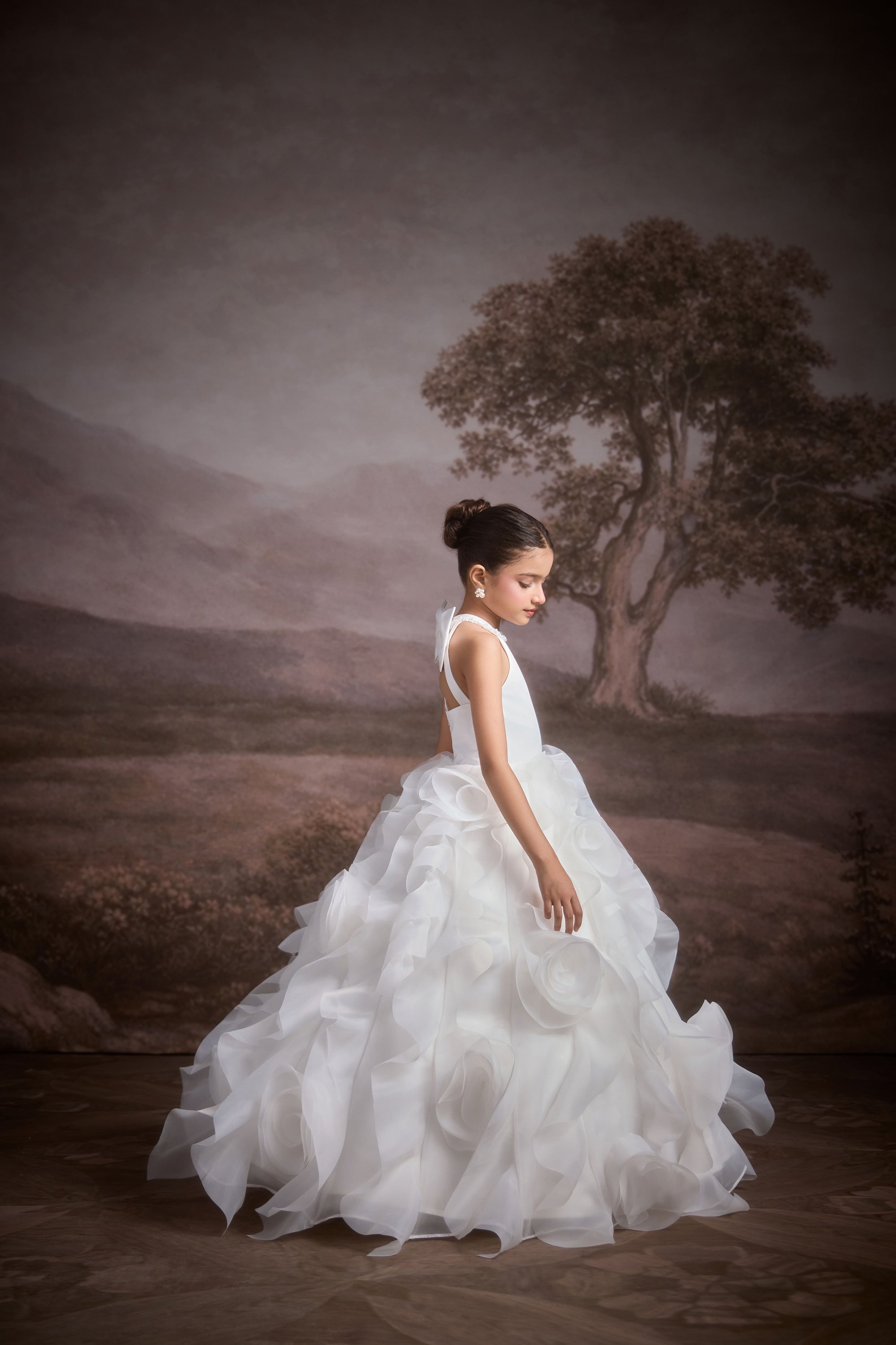 The Edwena White Ruffle Gown