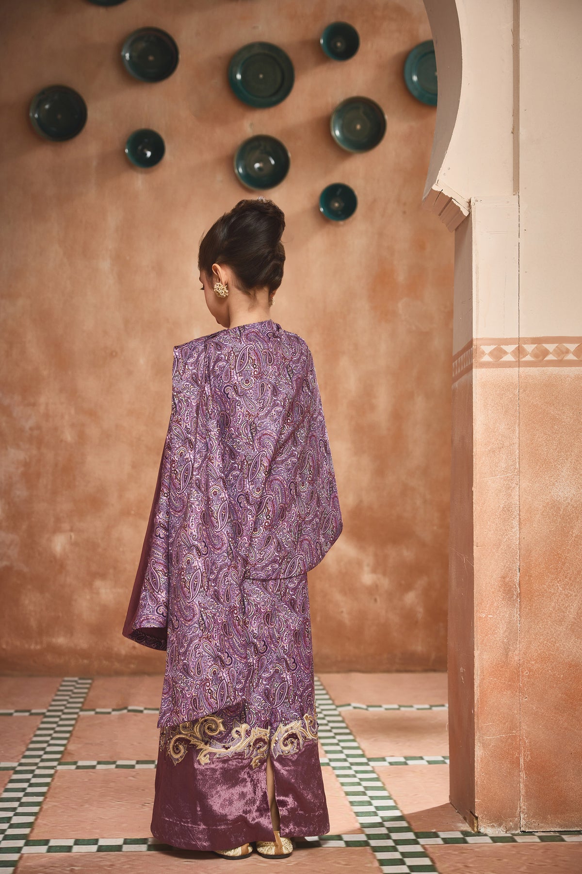 Parisa Purple Dress with Cape
