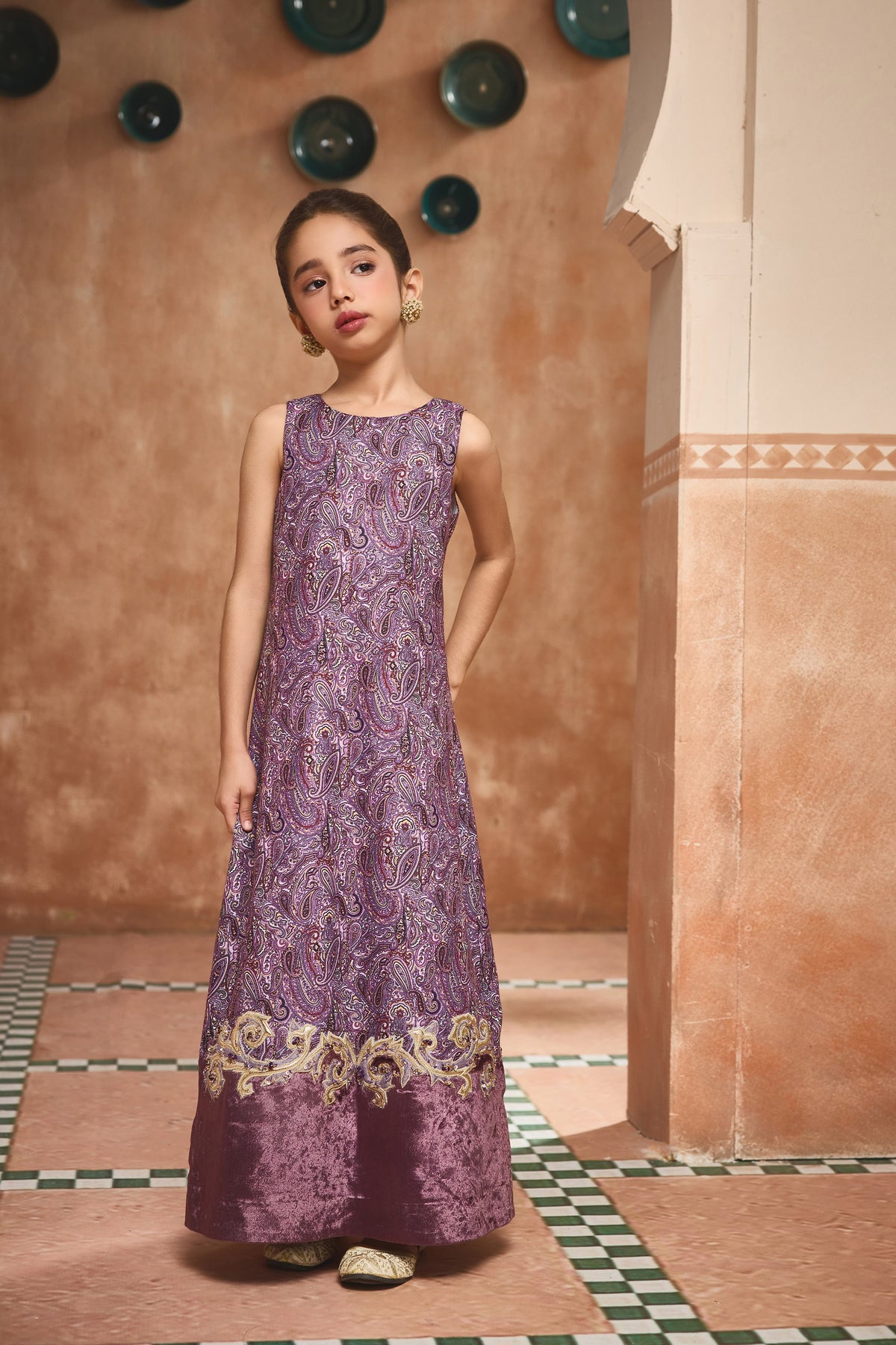 Parisa Purple Dress with Cape