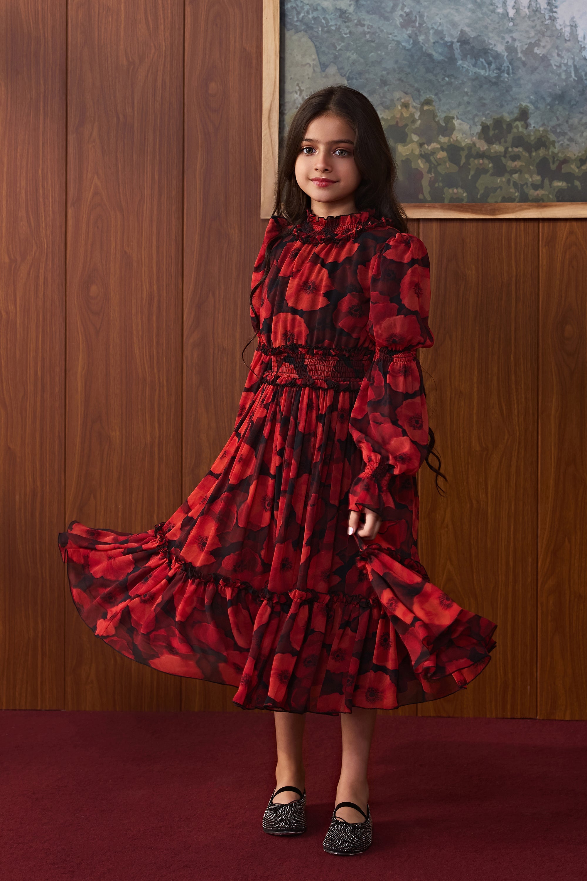 Petalina Printed Rose Dress