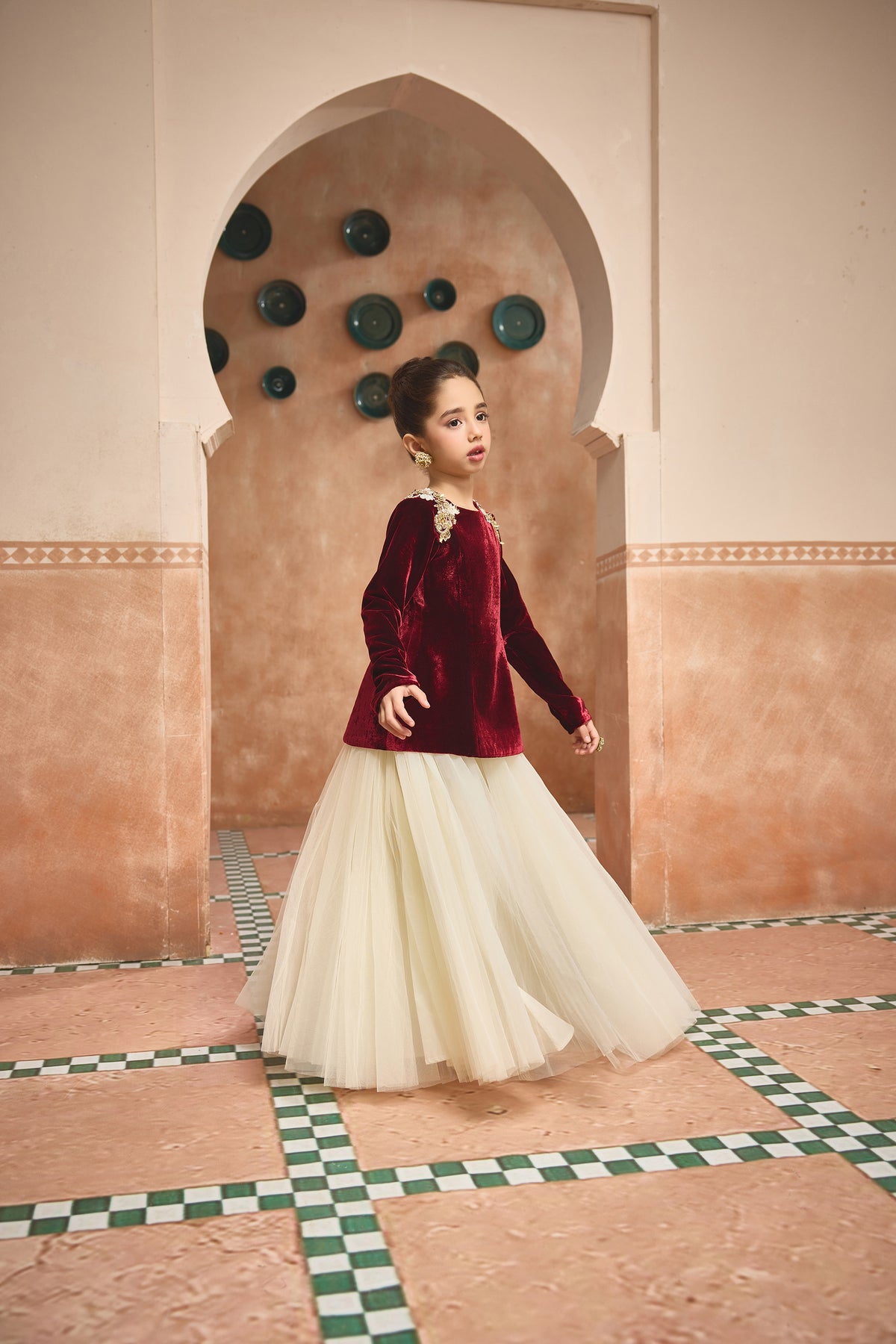Ruby Mist Peplum with Skirt
