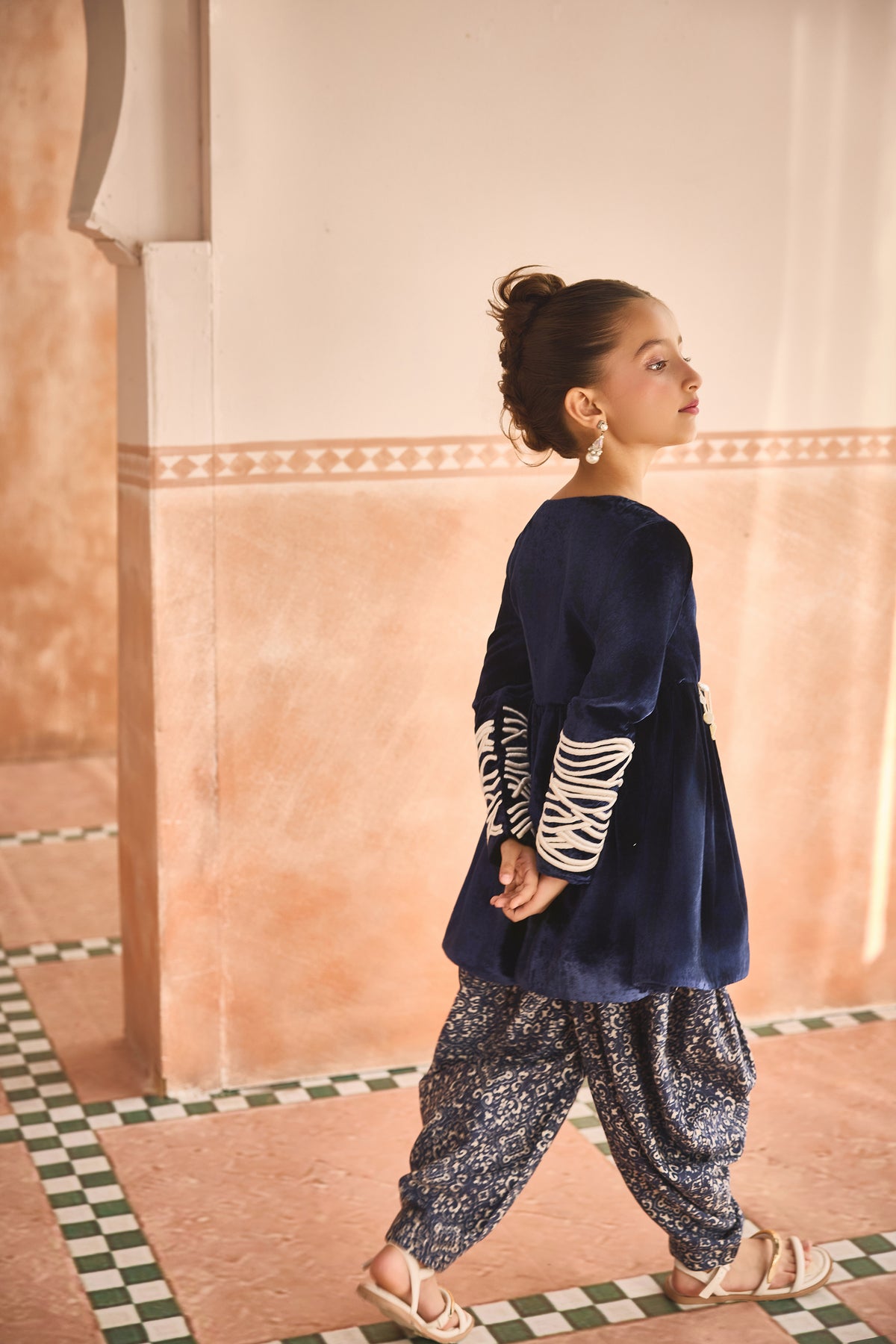 Ruhira Peplum Tunic with Dhoti