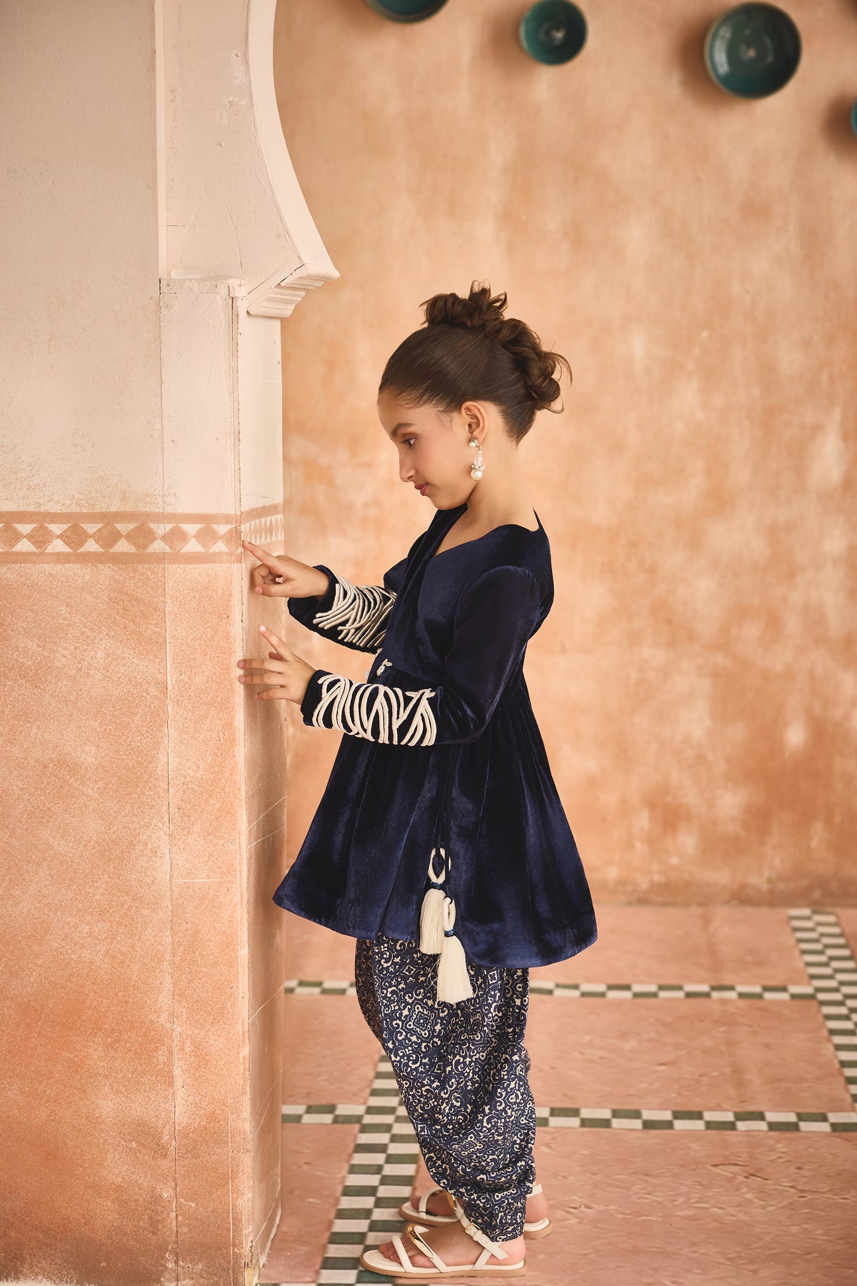 Ruhira Peplum Tunic with Dhoti