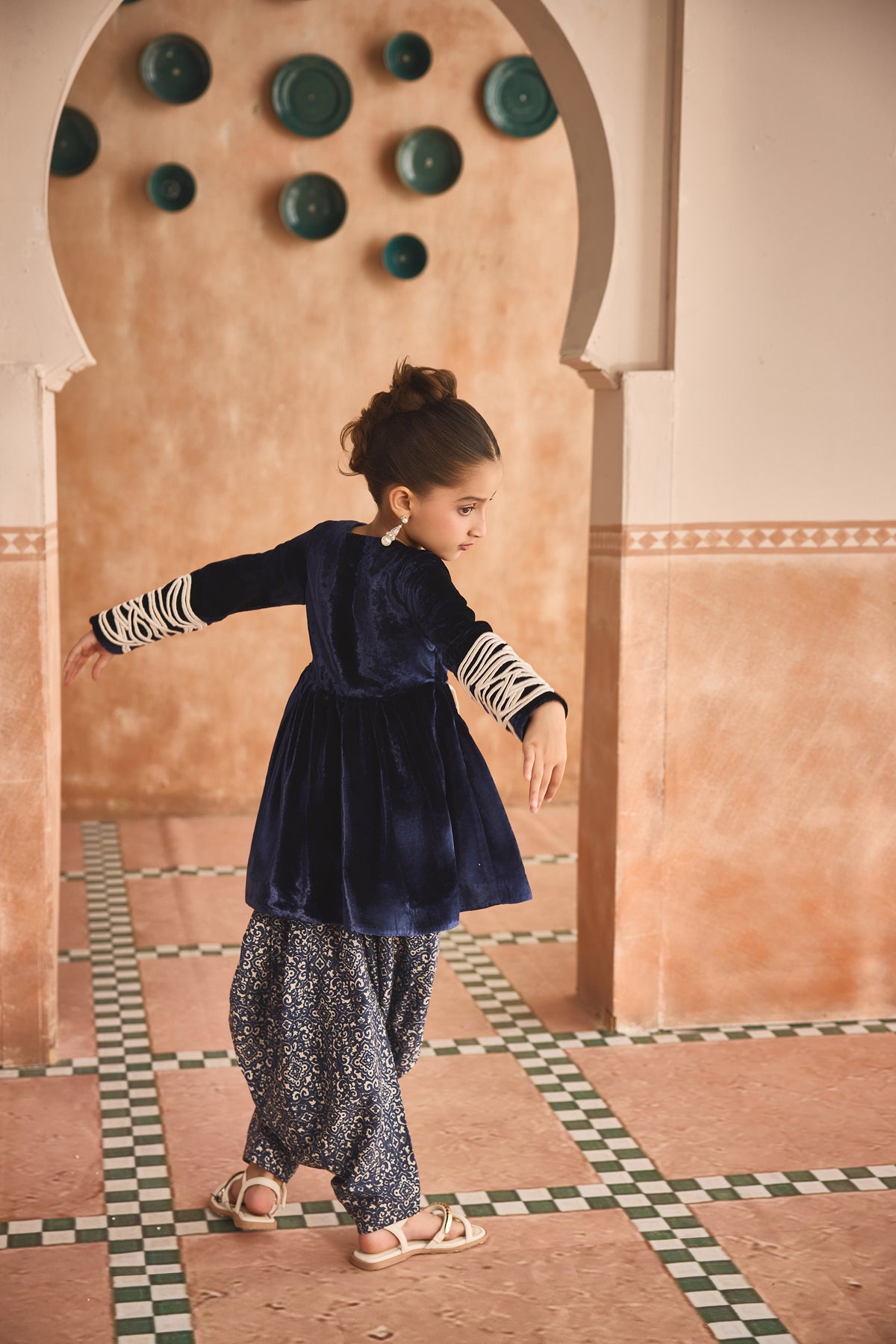 Ruhira Peplum Tunic with Dhoti