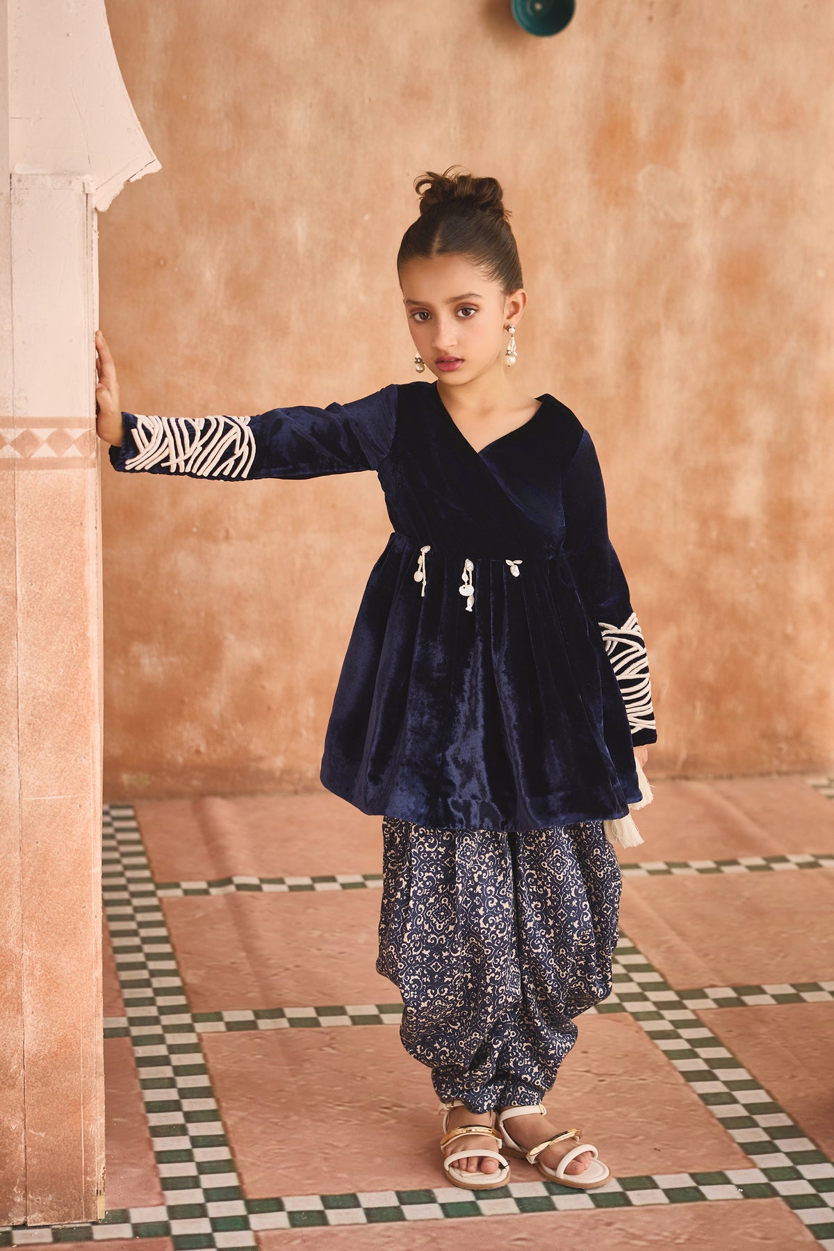 Ruhira Peplum Tunic with Dhoti