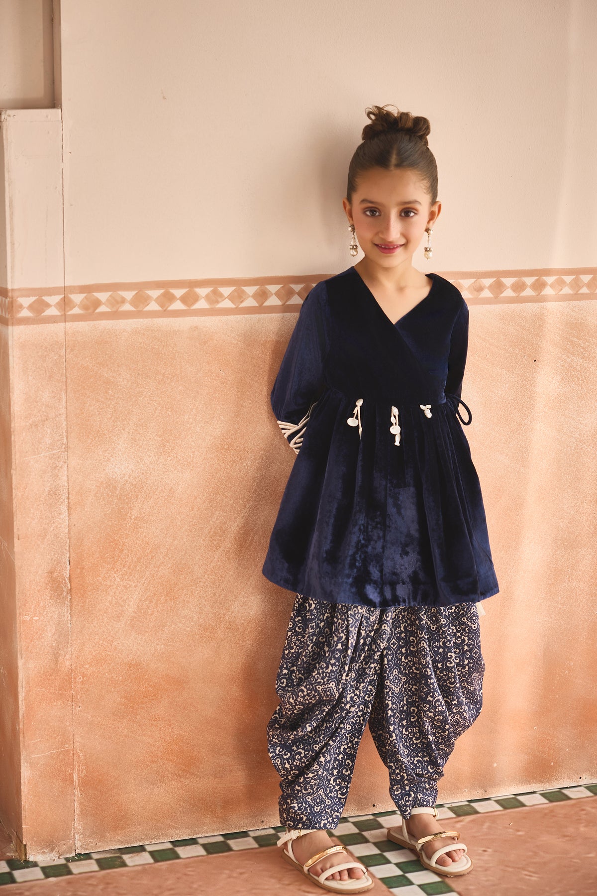 Ruhira Peplum Tunic with Dhoti