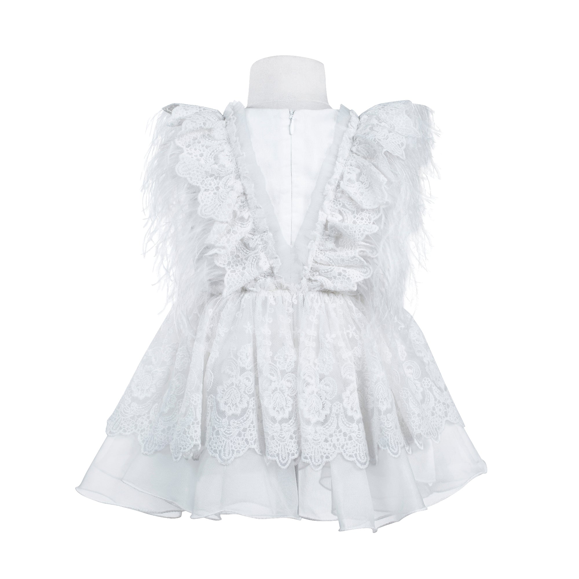 The Feather Fairy Dress (White)
