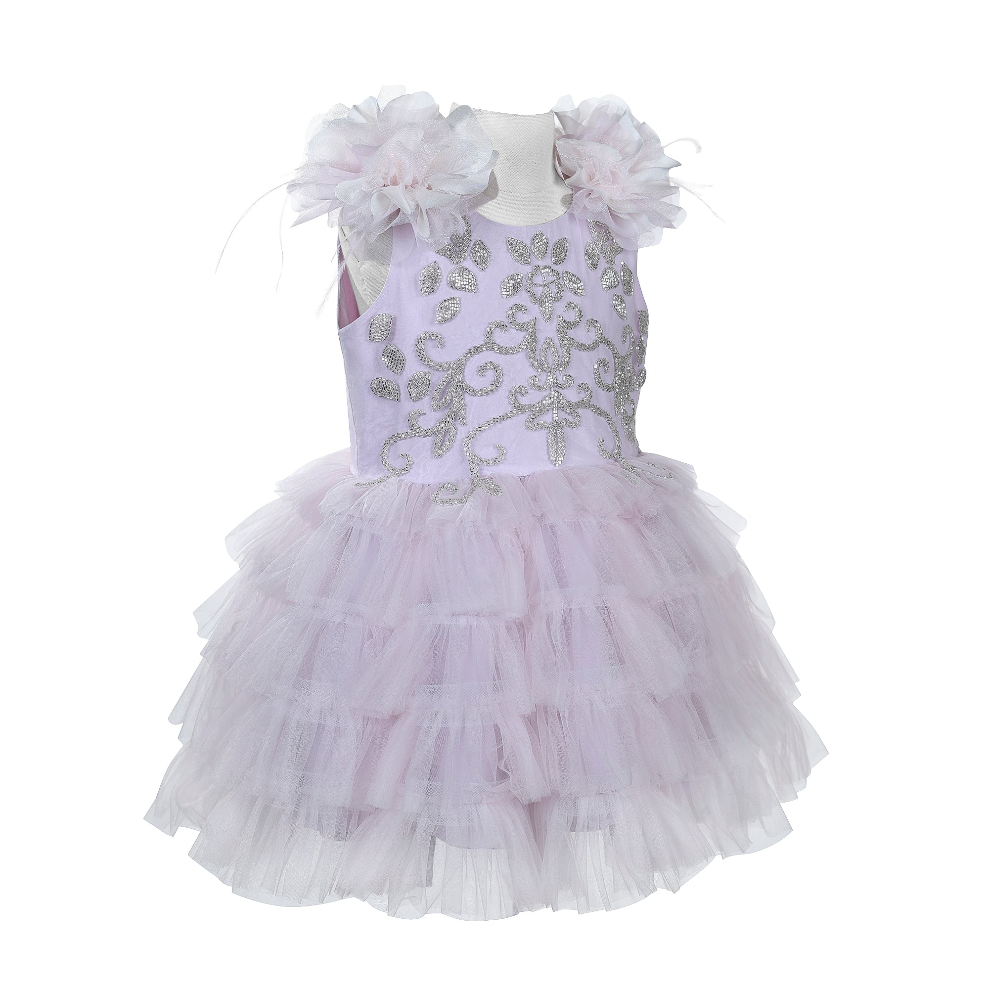 The Flower Feather Dress (Lilac)