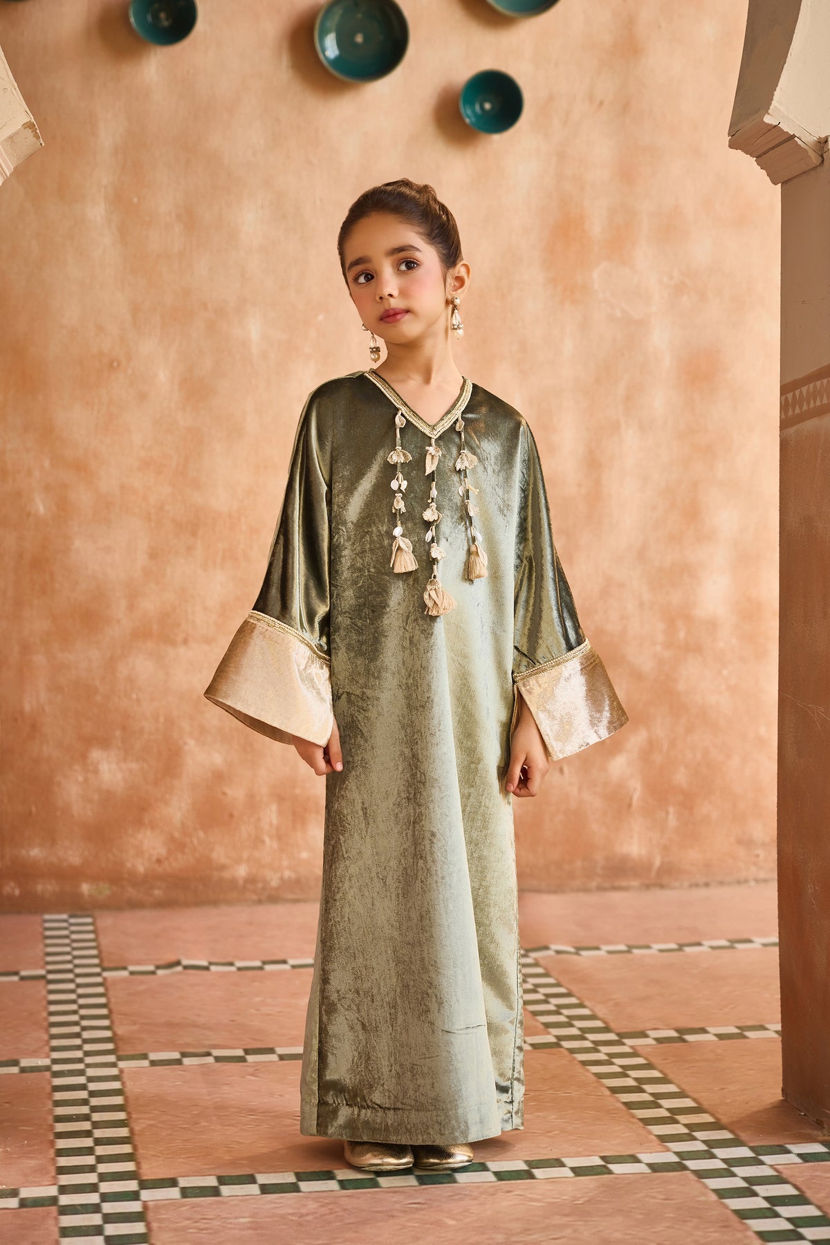 Shazil Green Darra Dress