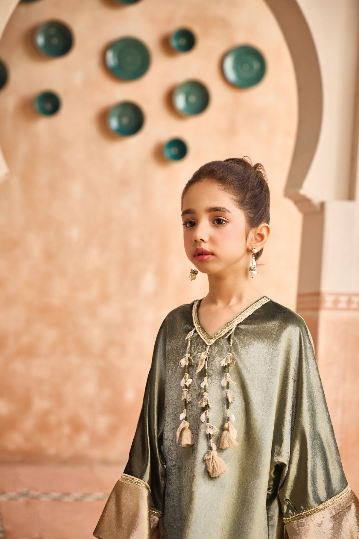 Shazil Green Darra Dress