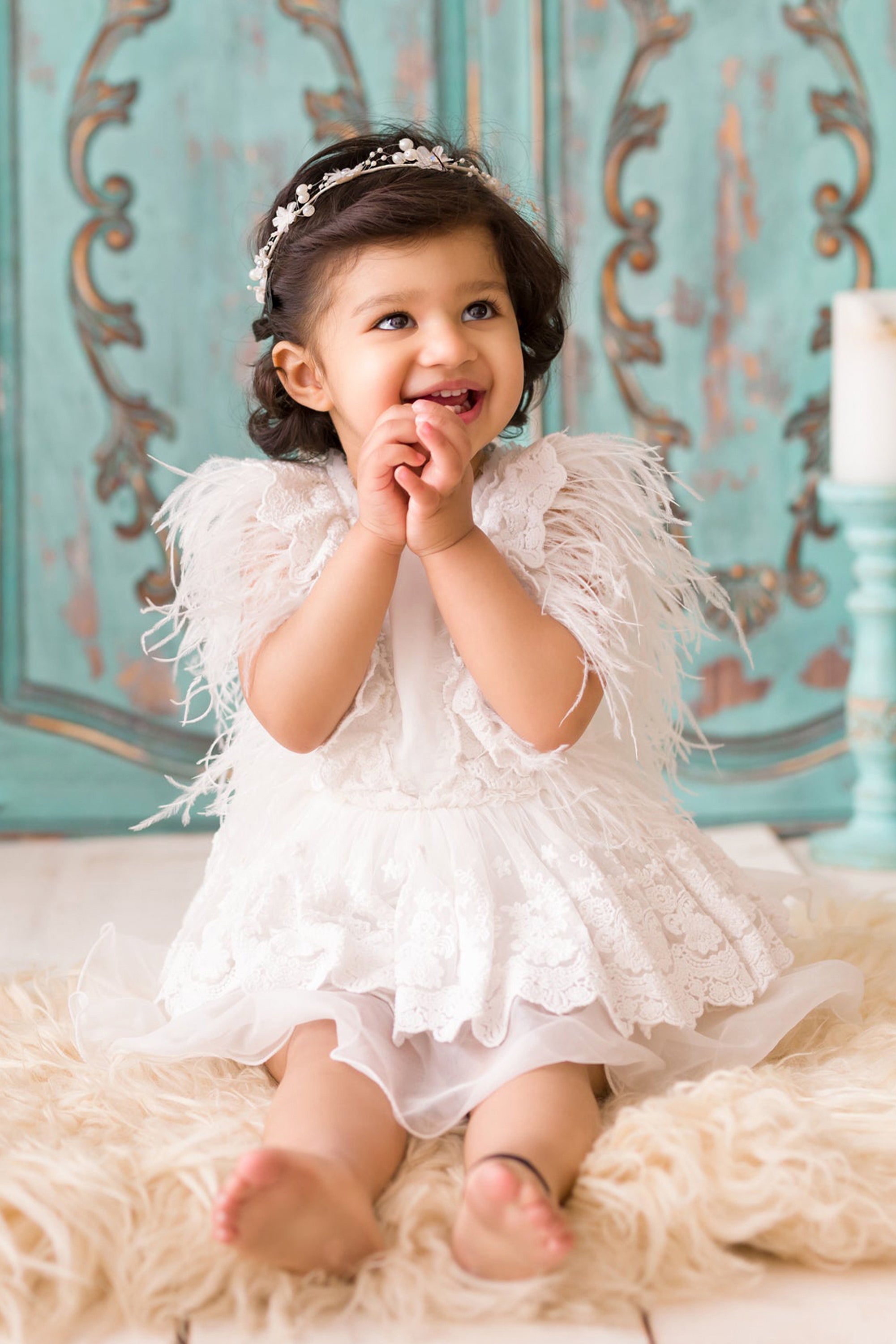 The Feather Fairy Dress (White)